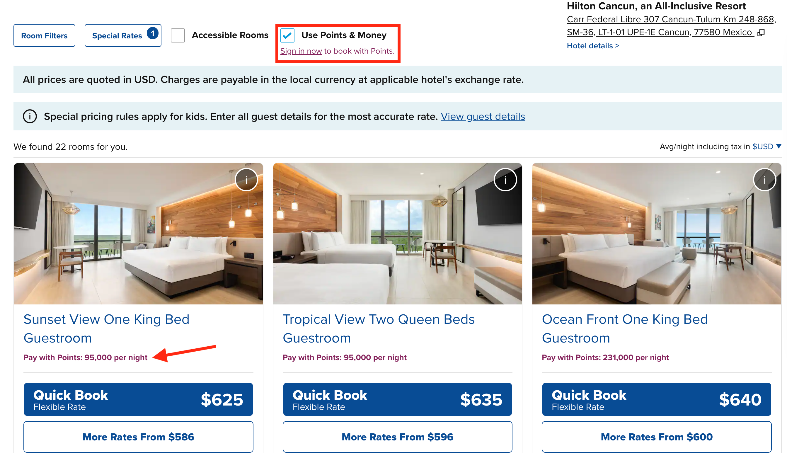 Booking Hilton All Inclusives with points