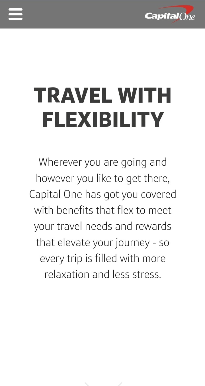 Capital One Goals QR code landing page for the luggage pin