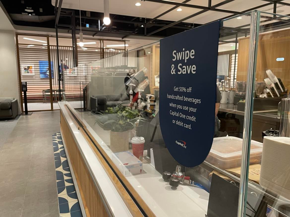 Coffee bar at the Houston Galleria Capital One Café