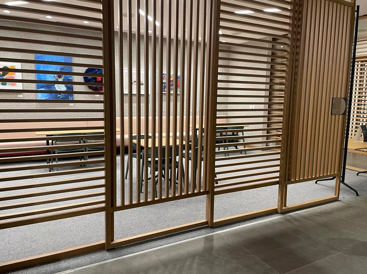 Exterior of the community room at the Houston Galleria Capital One Café