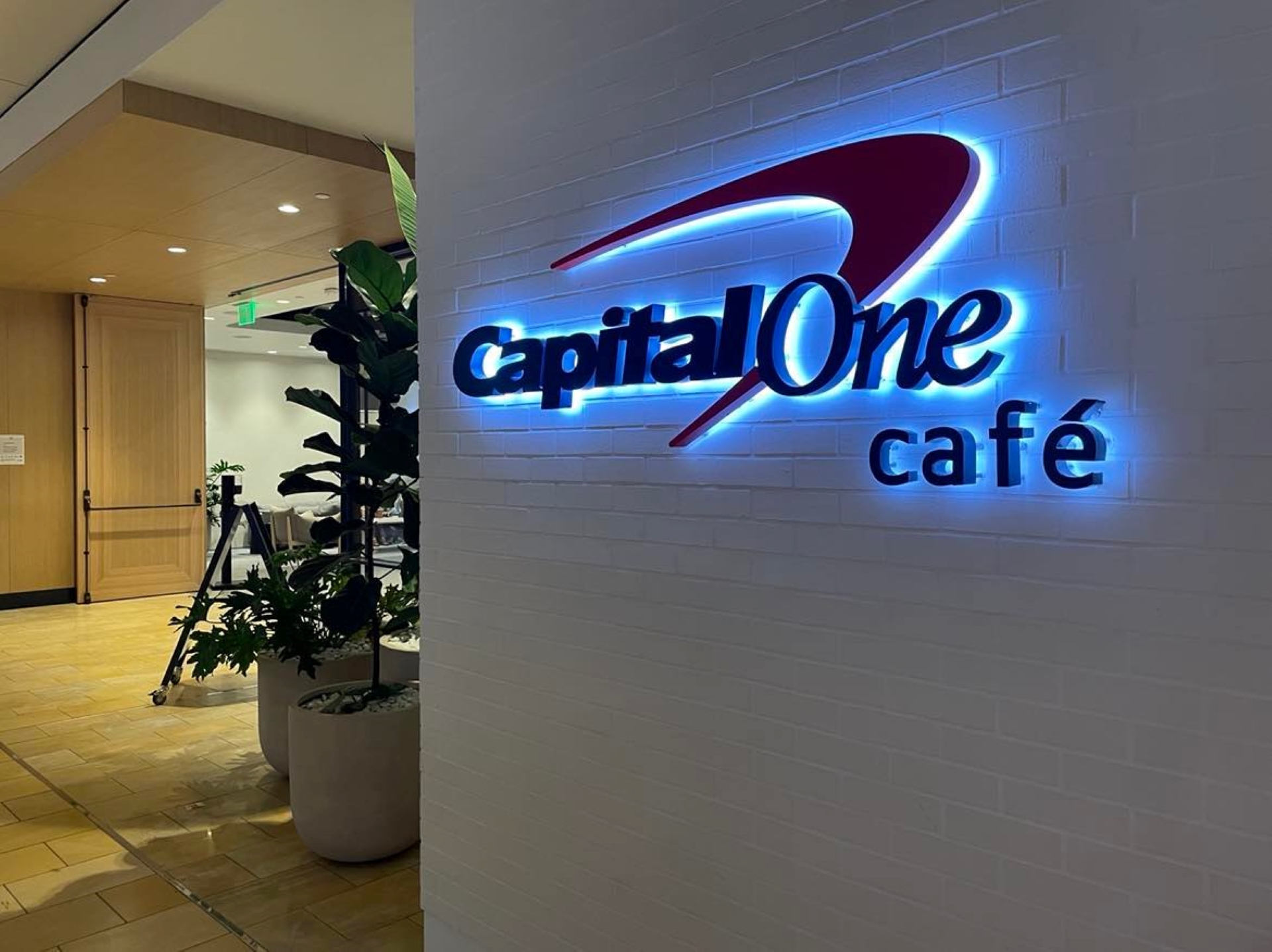 Houston Galleria Capital One Cafe entrance sign 1 Houston Galleria Capital One Cafe entrance sign 1