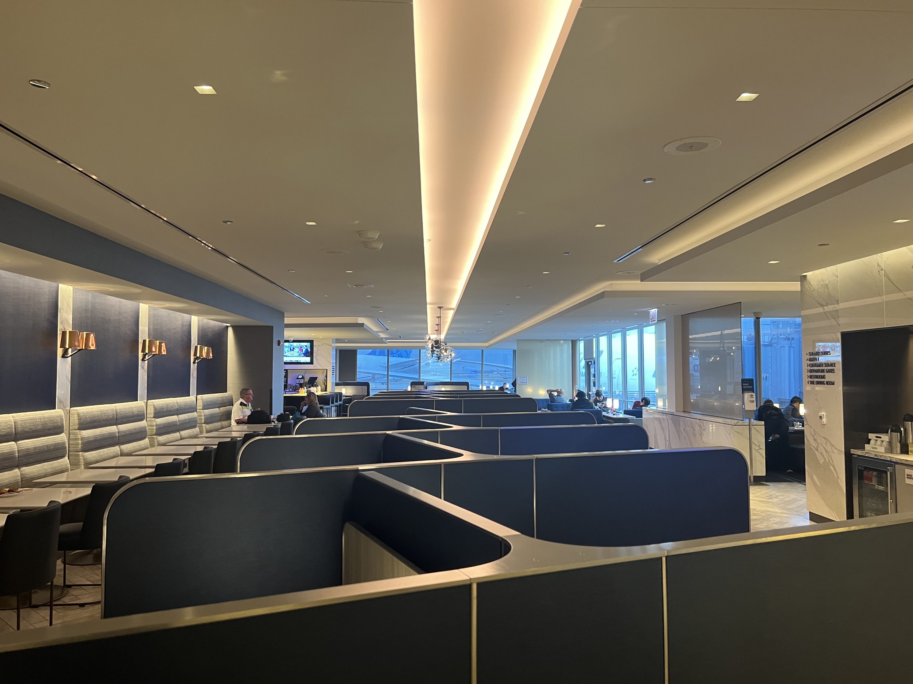 Seating at United Polaris Lounge ORD