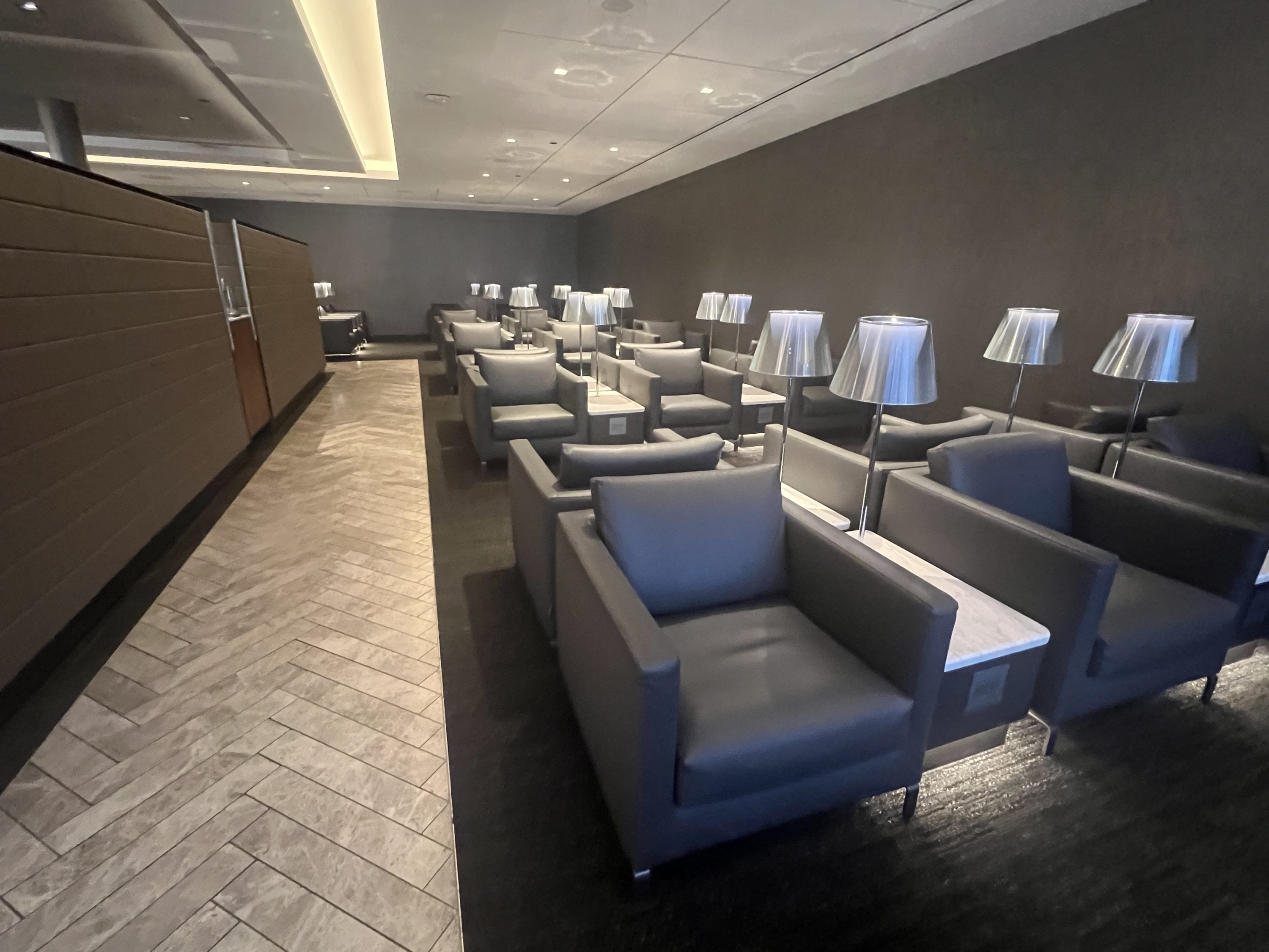 Seating at United Polaris Lounge ORD