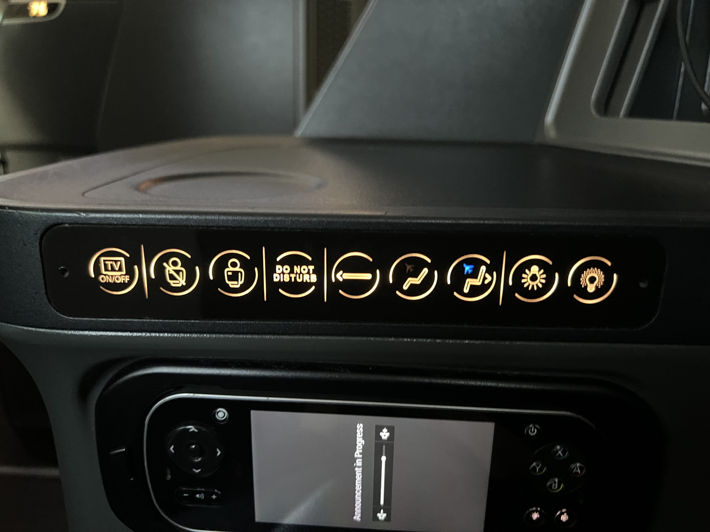 Turkish Airlines Business Class Seat 787-9 Touchscreen panel
