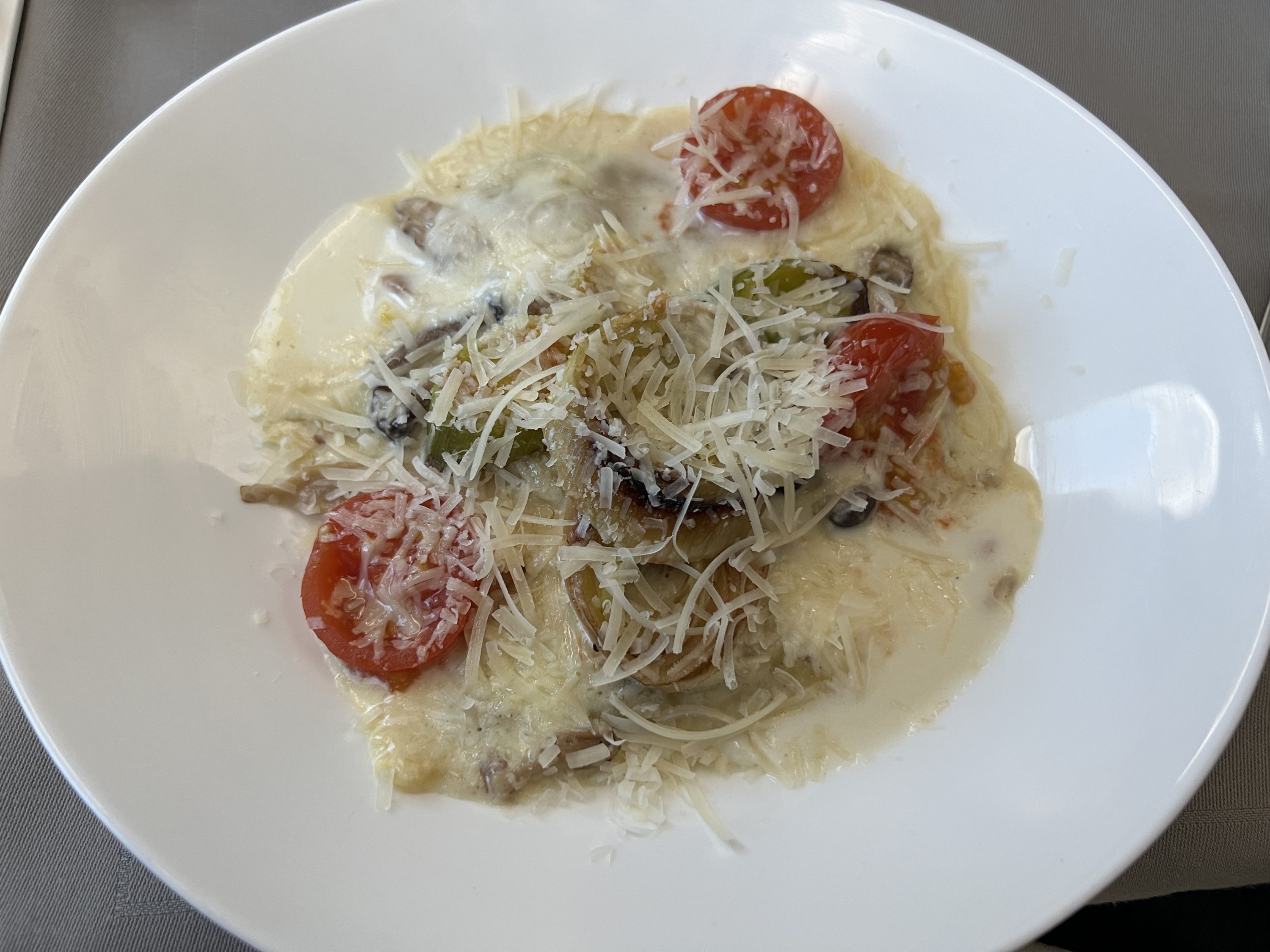 Turkish Airlines Business Class Mushroom Ravioli
