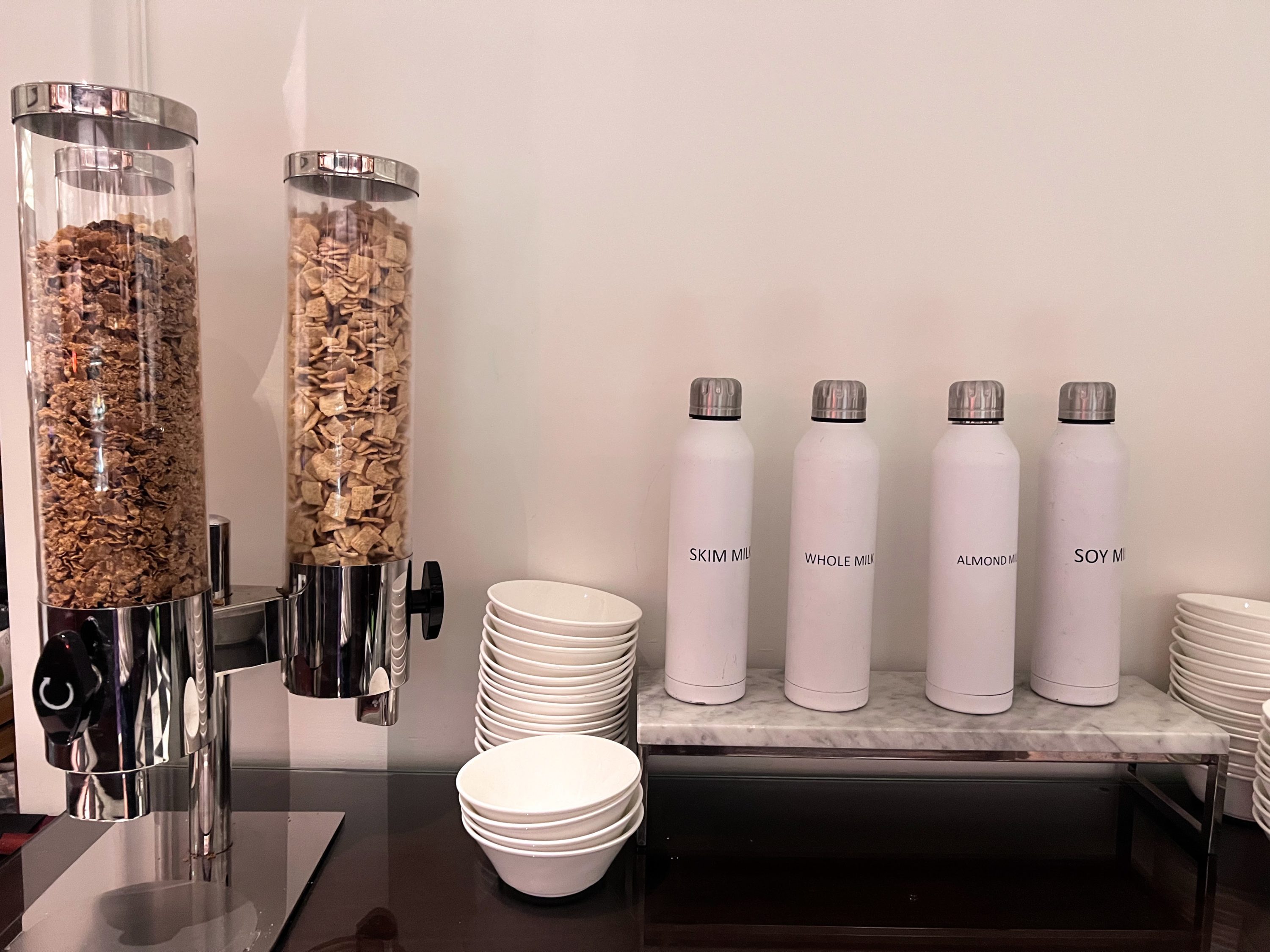 InterContintental Barclay breakfast buffet cereal