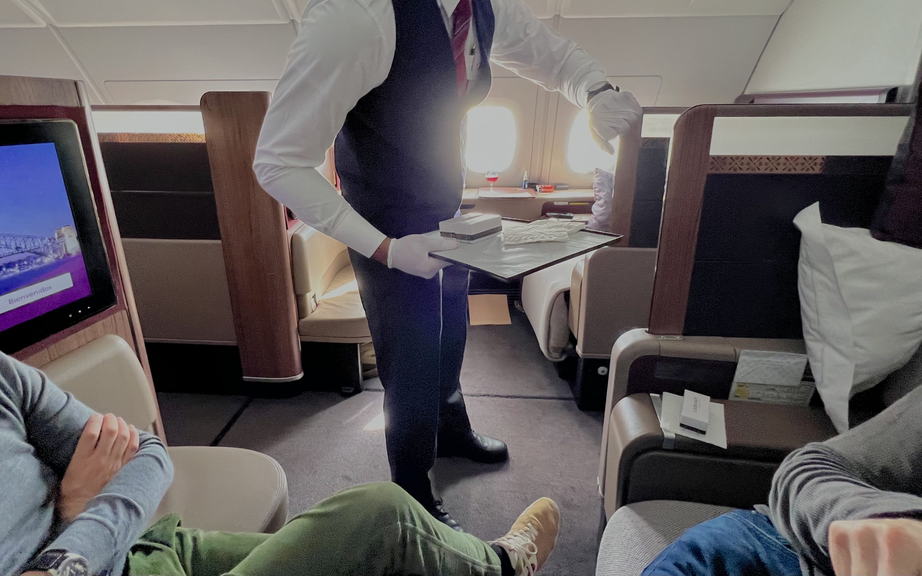 Qatar Airways Airbus A380 first class FB chocolate service