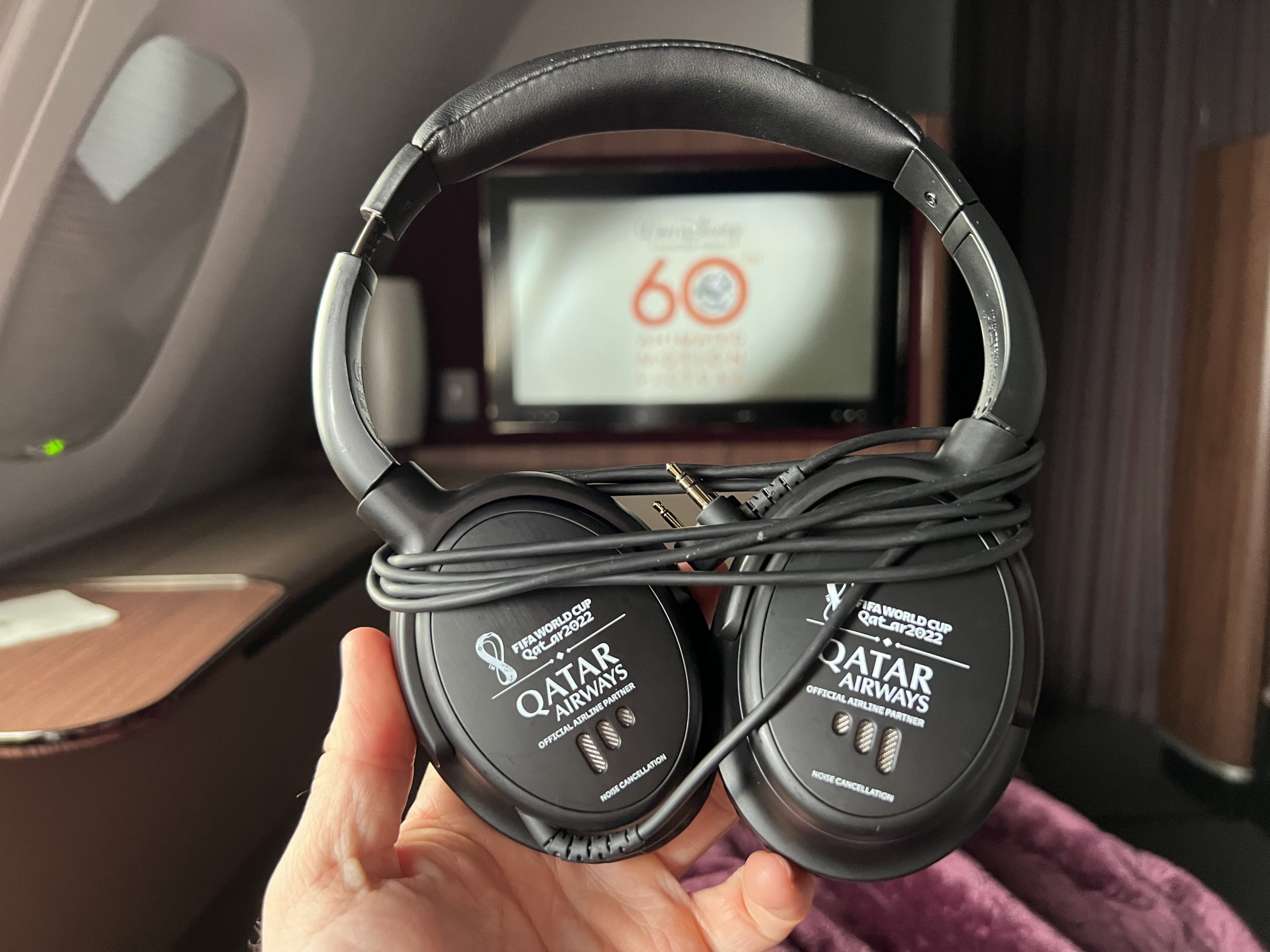 Qatar Airways Airbus A380 first class amenity headset