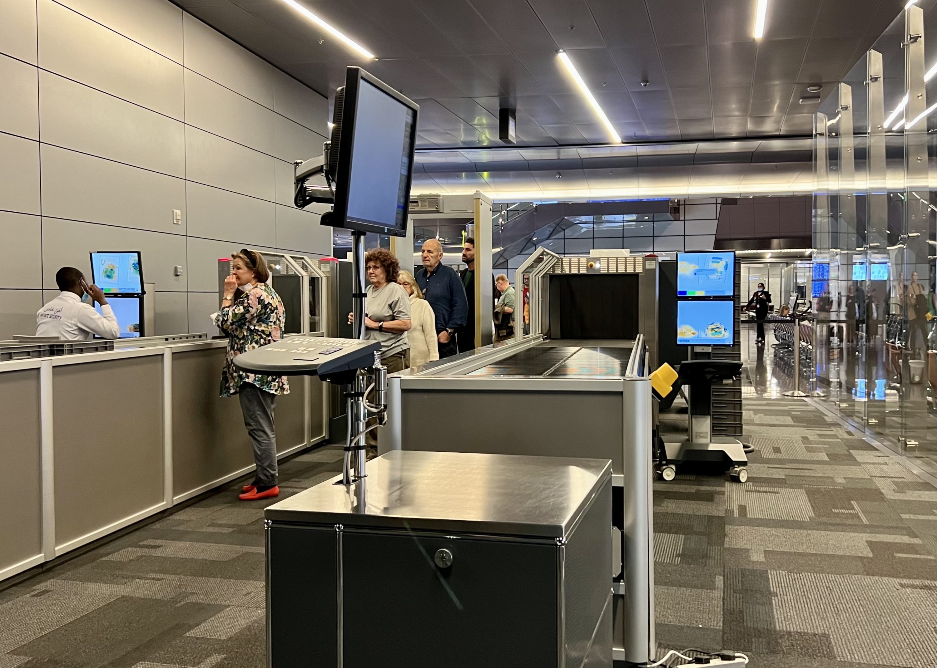 Qatar Airways Airbus A380 first class at gate security