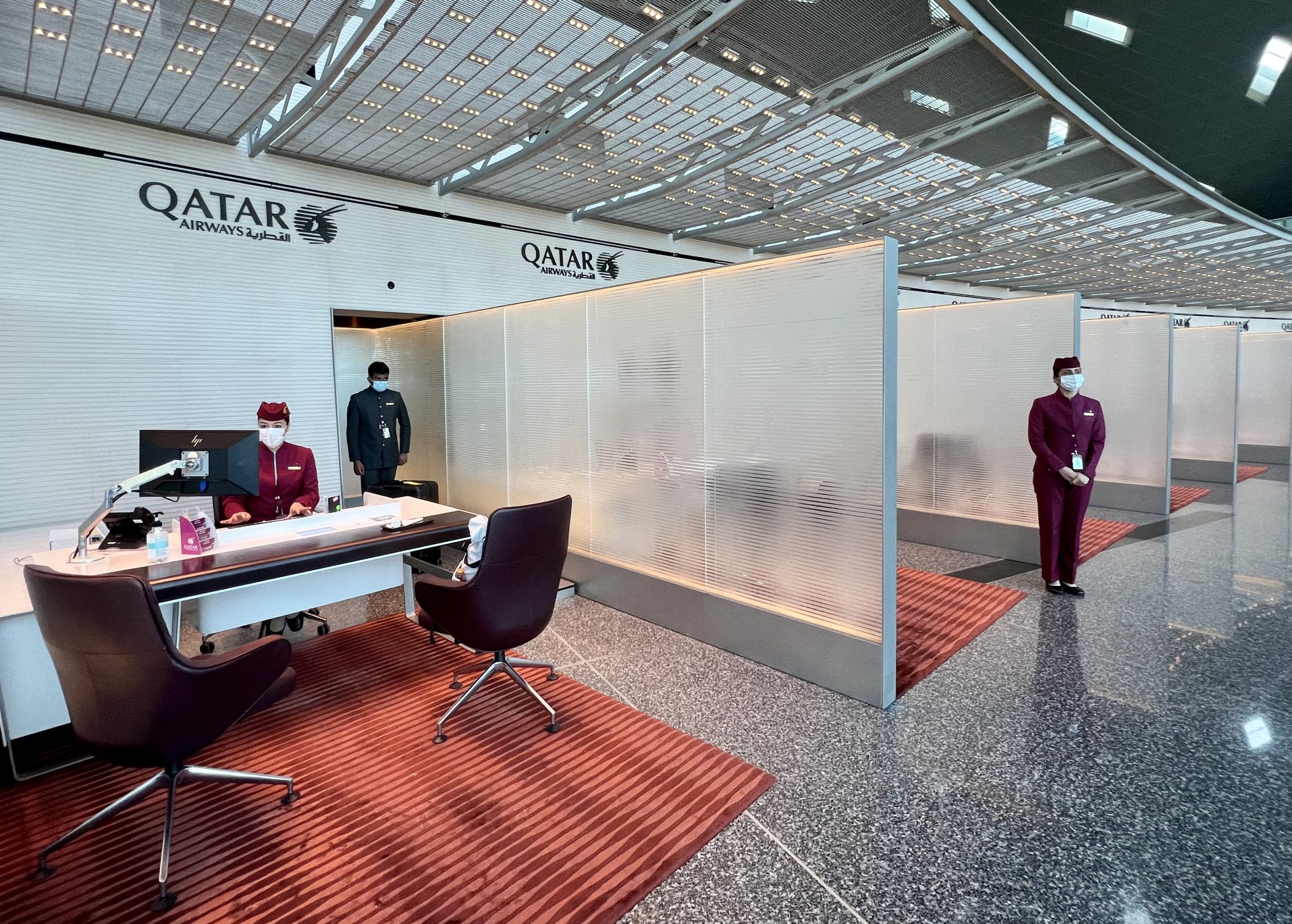 Qatar Airways Airbus A380 first class check in desk