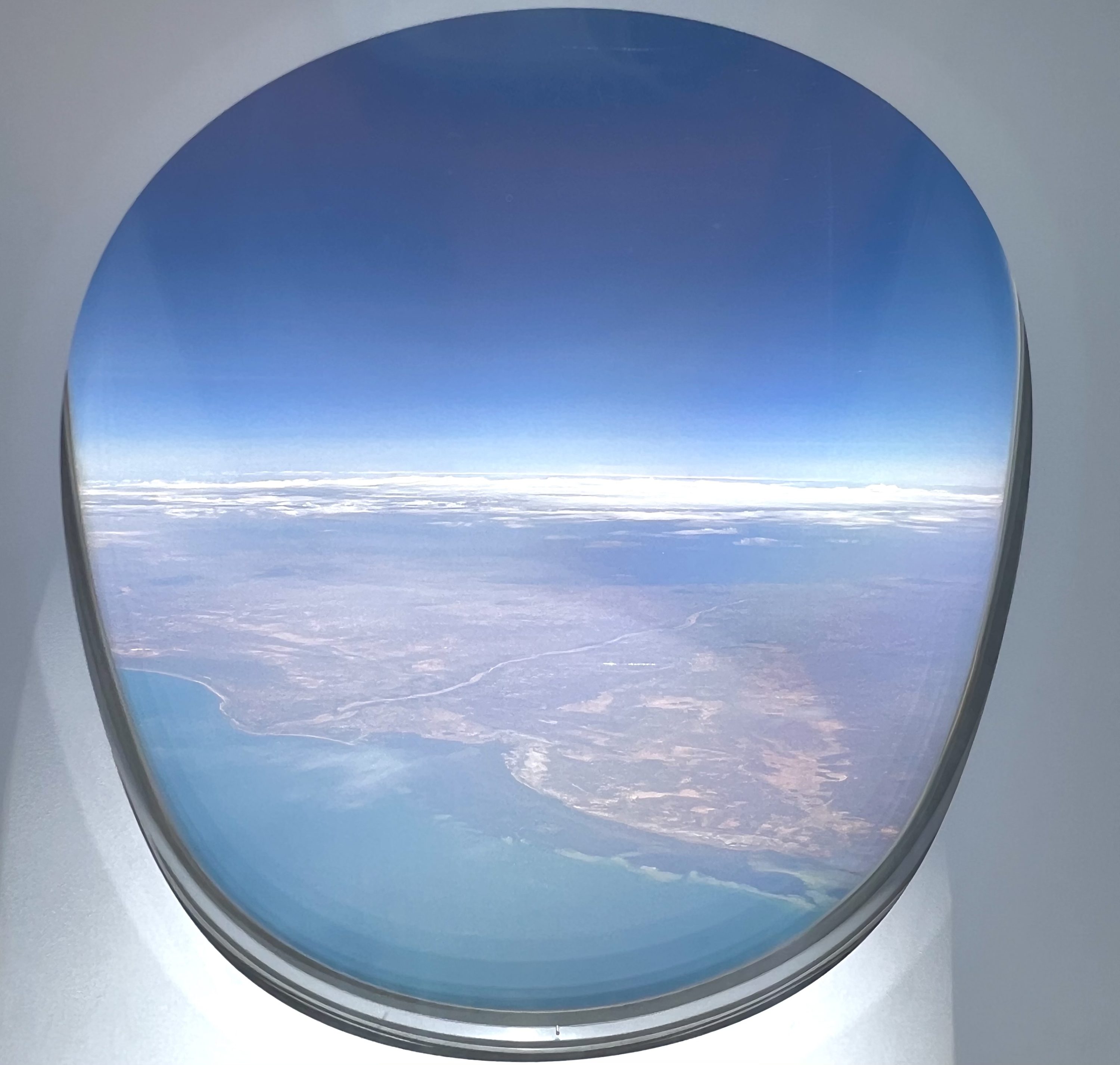 Qatar Airways Airbus A380 first class first sight of Australia