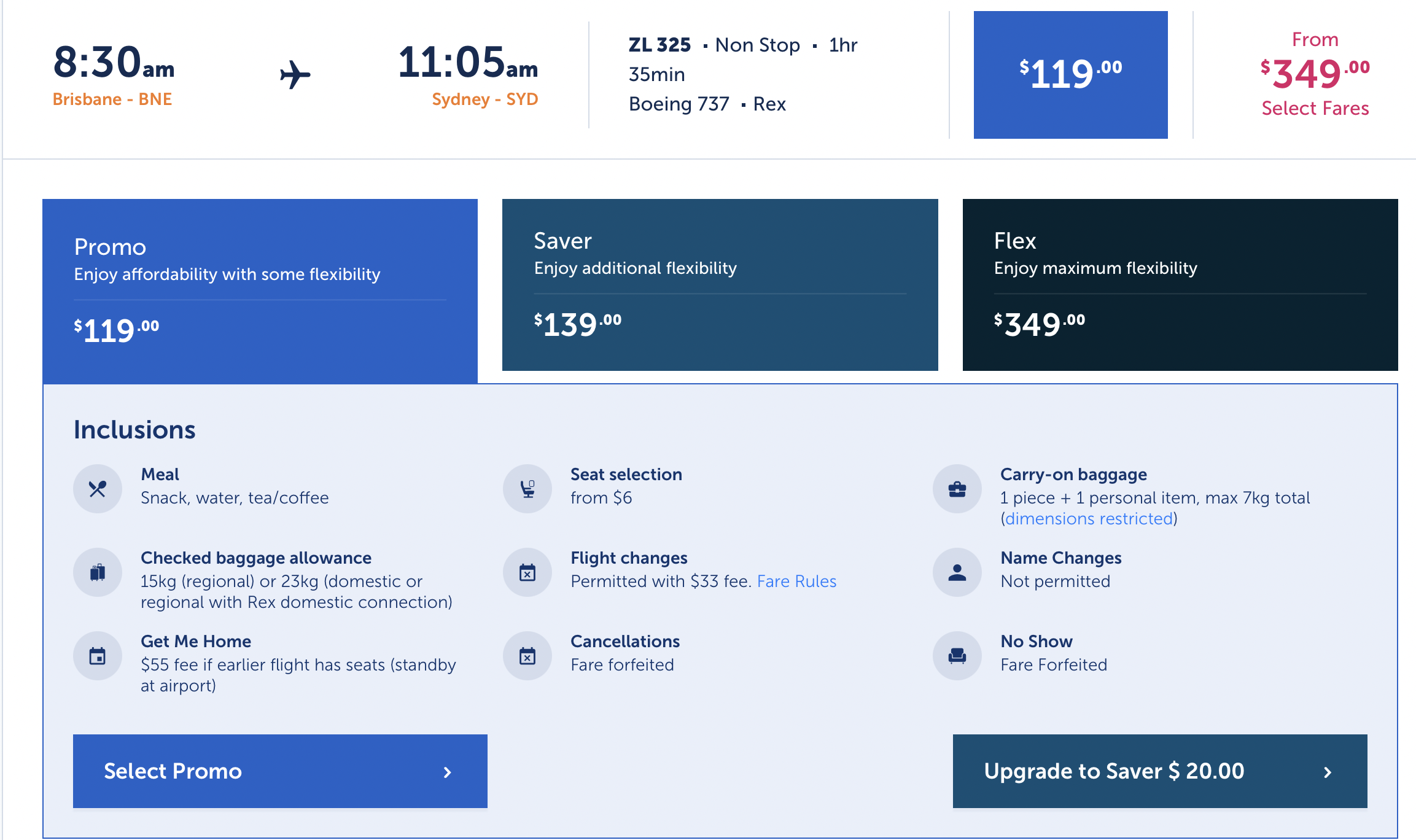 Rex Promo Fare