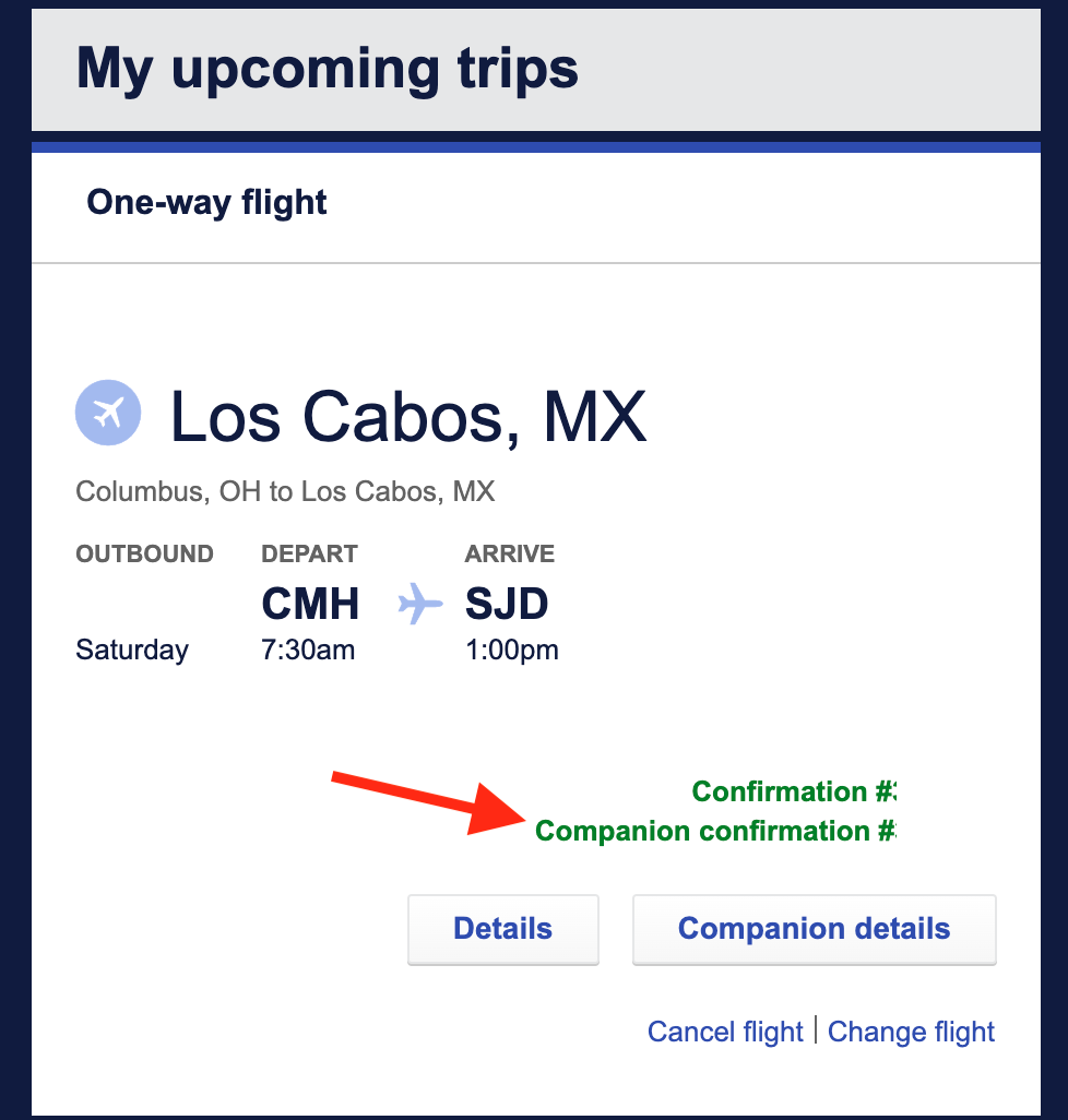 Southwest Companion Pass confirmation number