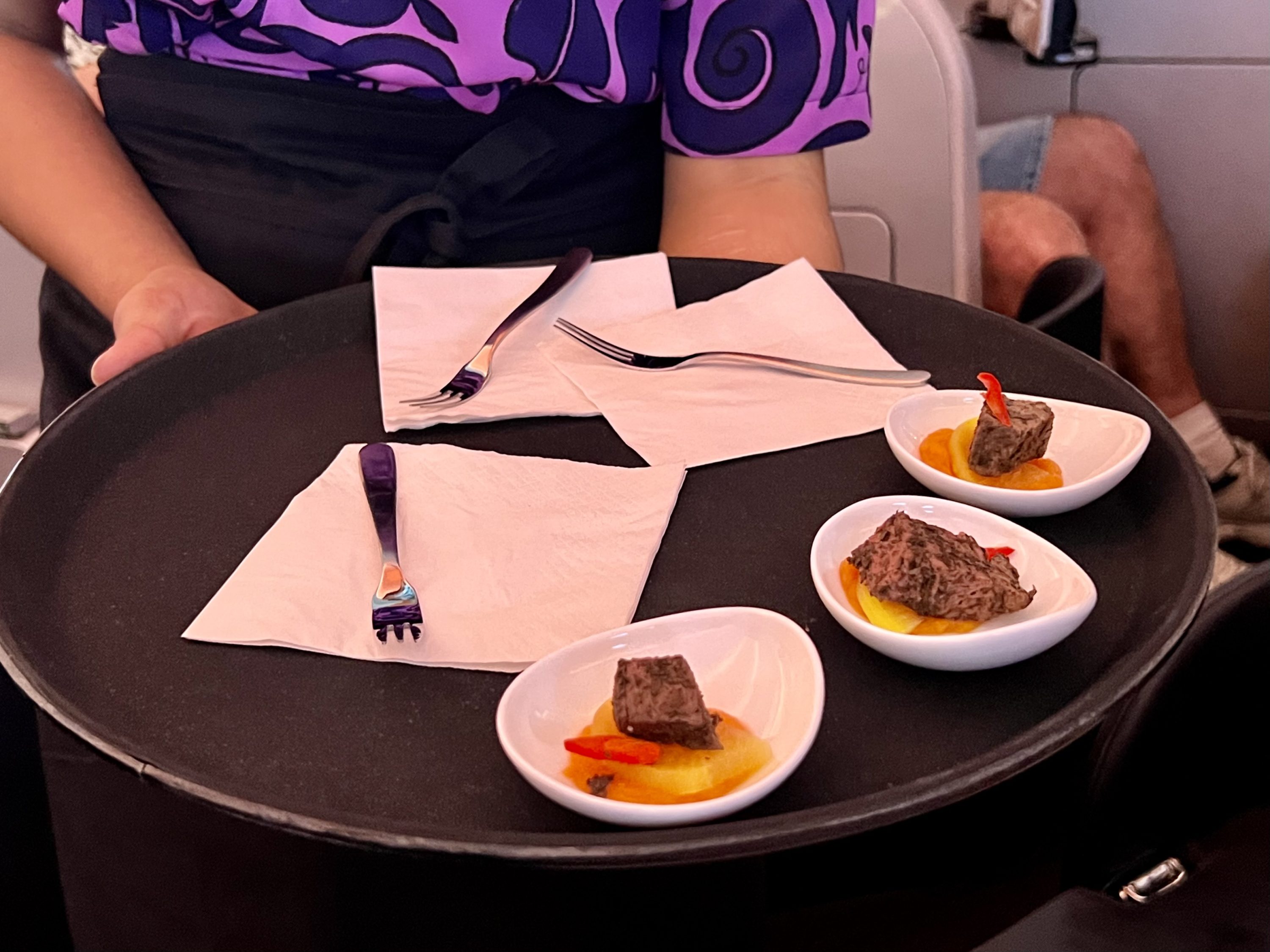 Air New Zealand Boeing 787 business class food amouse bouche