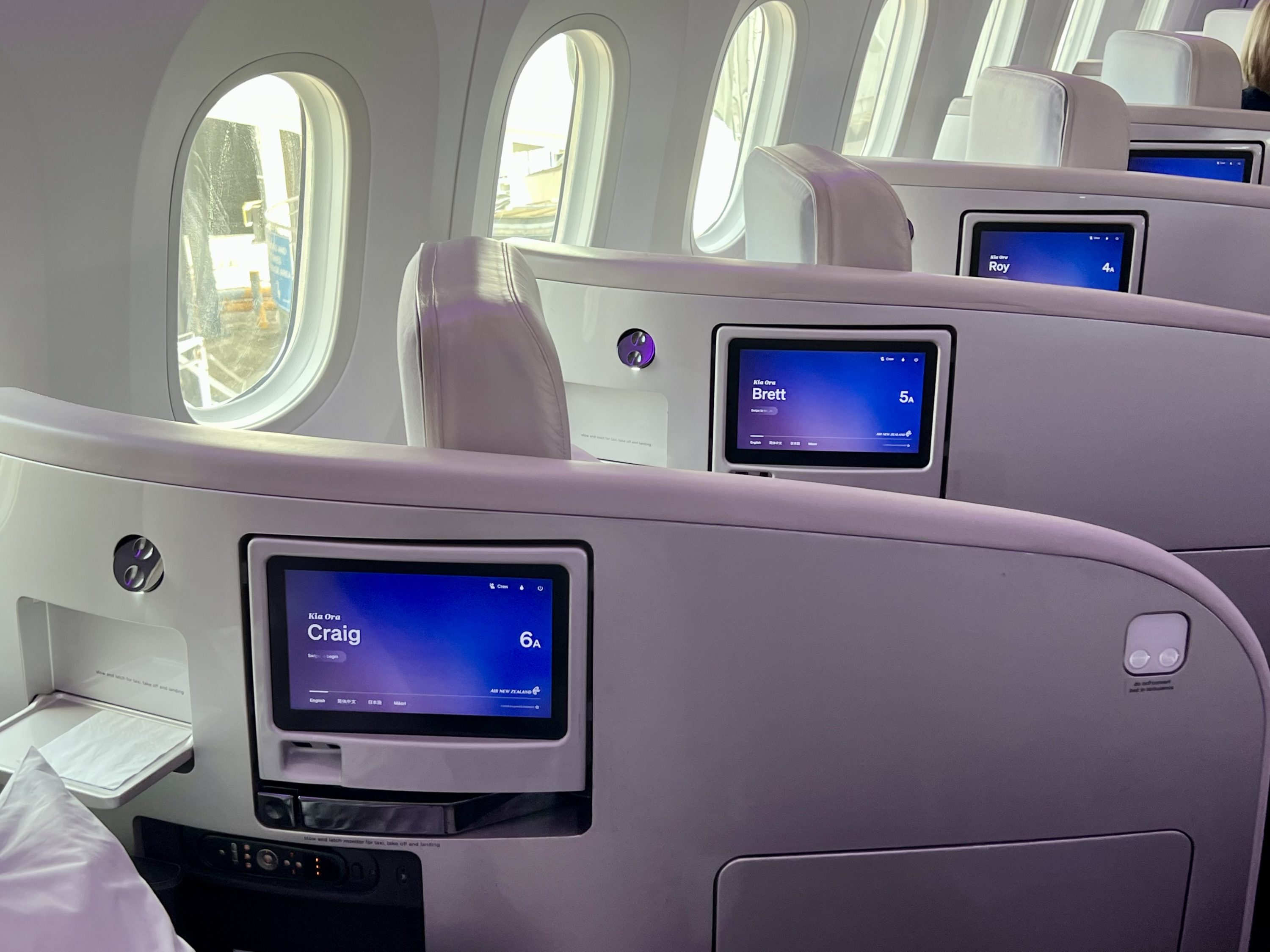 Air New Zealand 787 Business Class Air New Zealand Boeing 787 business class kia ora