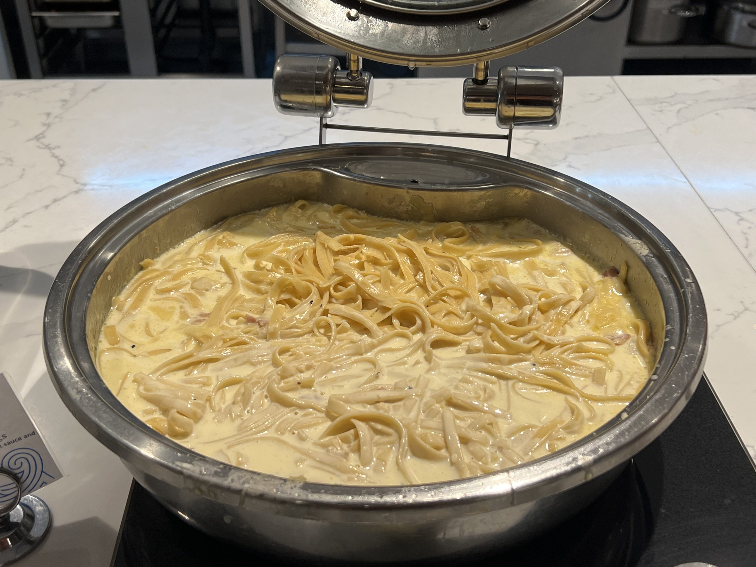 American Express Centurion Lounge Sydney pasta carbonara
