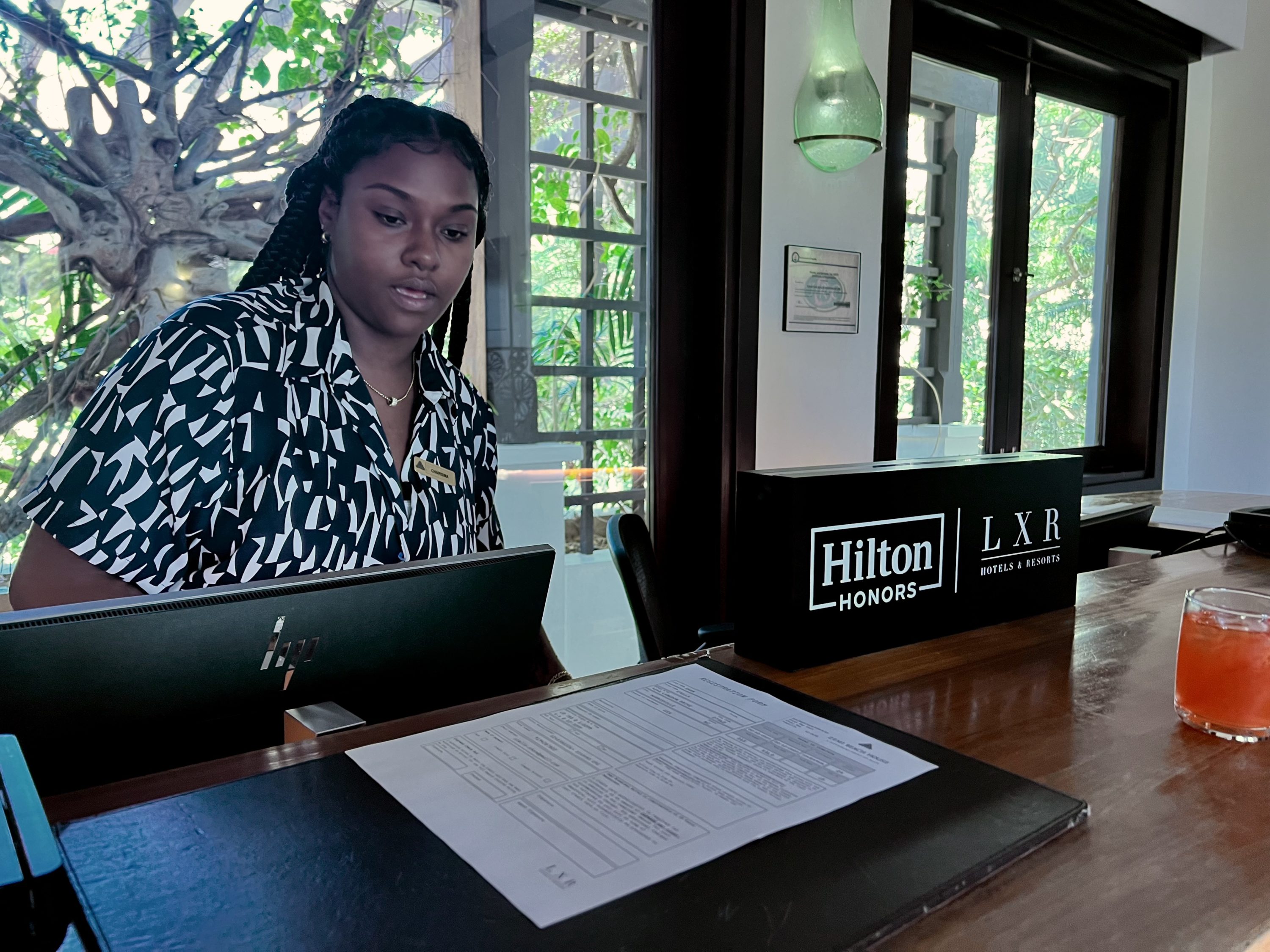 Hilton Honors Check in Desk at Zemi Beach House