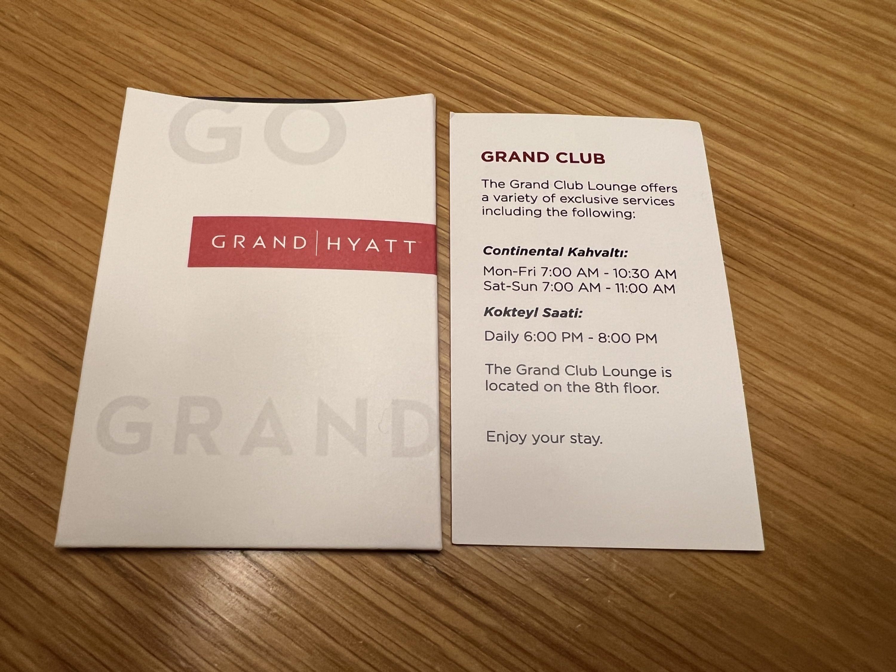 Grand Hyatt Istanbul room key