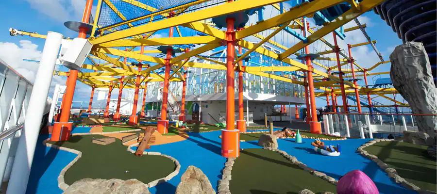 NCL sports gallery ropes course mini golf