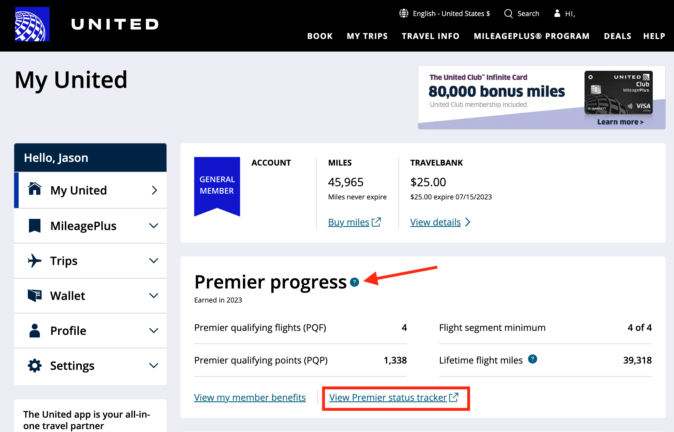 United Premier elite status account information United Premier elite status account information