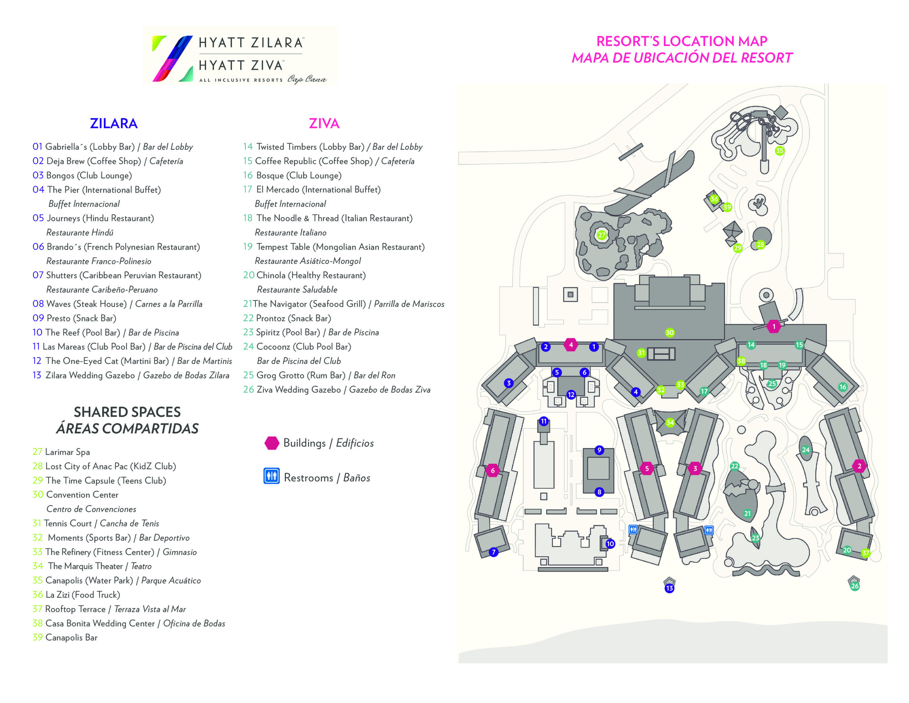 Hyatt Zilara Ziva Cap Cana resort map