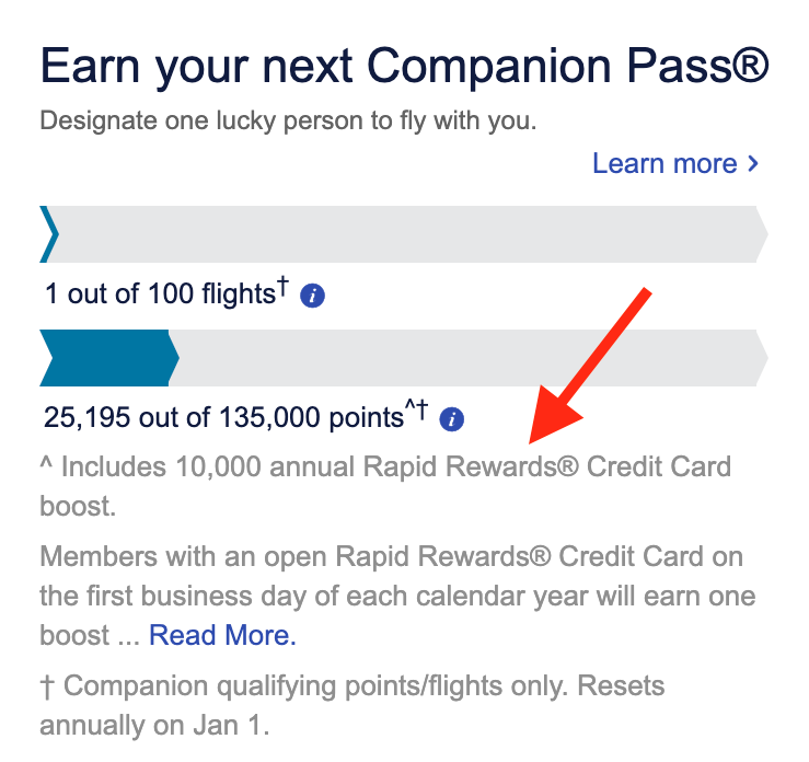 10k companion pass points boost on Southwest Priority card