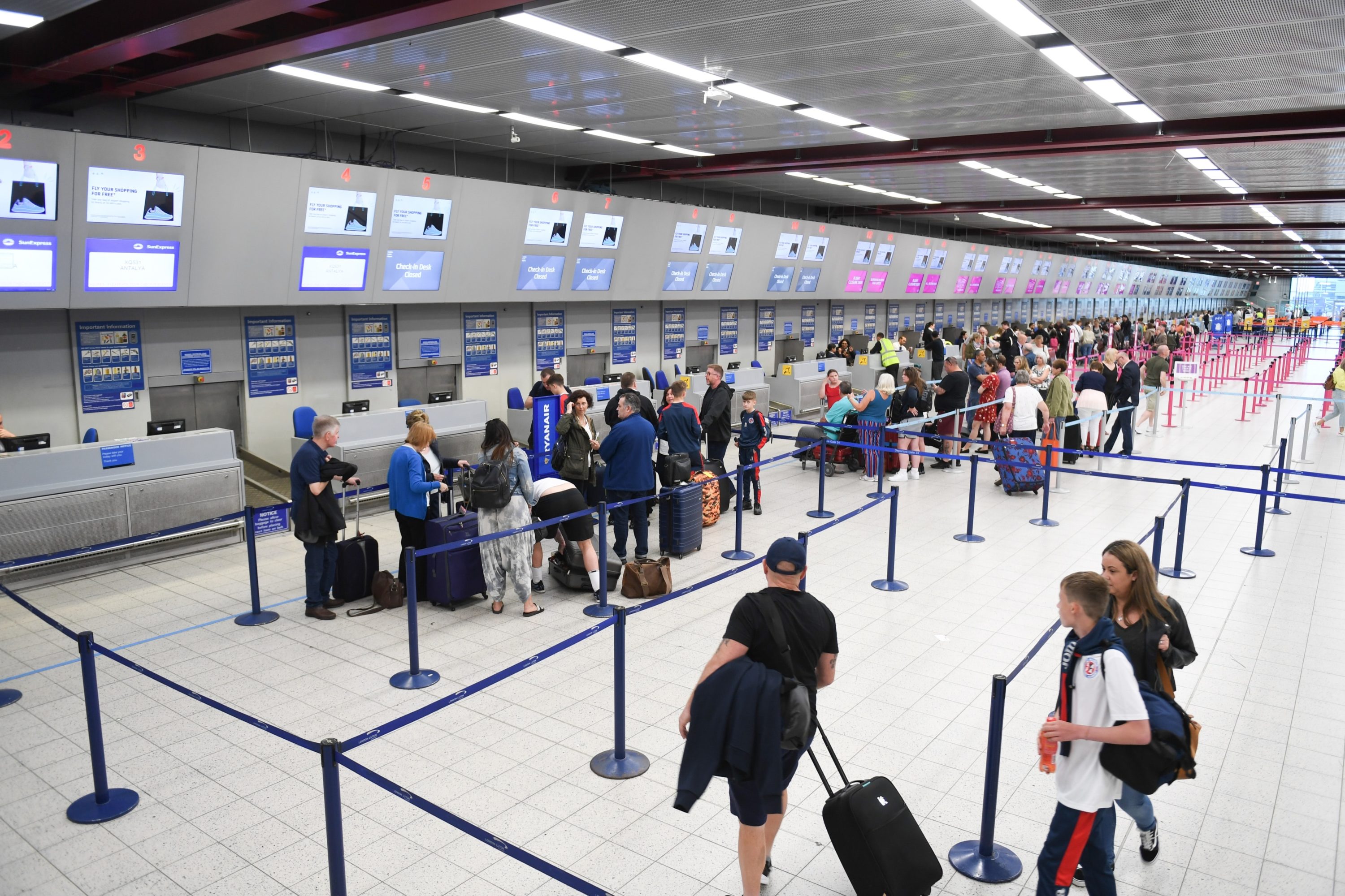 An airport check in area