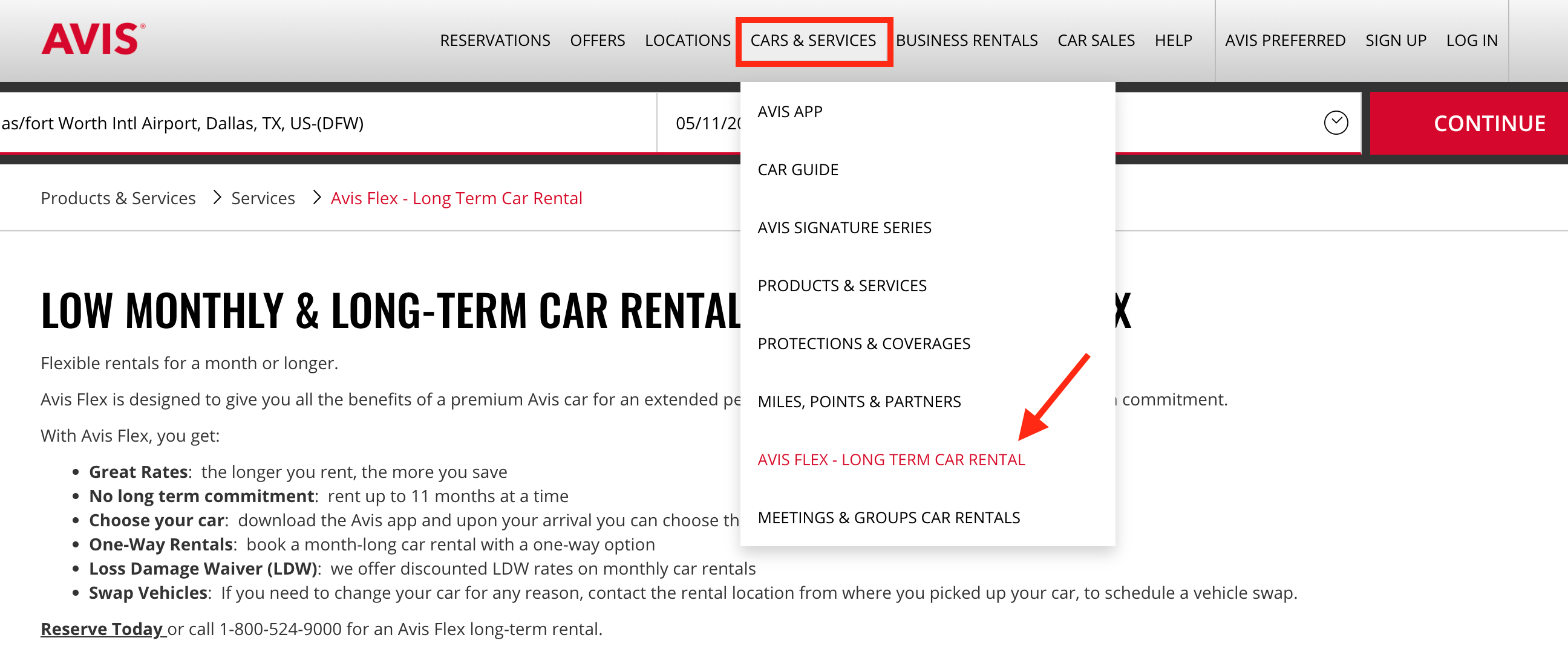 Avis Flex long term car rental