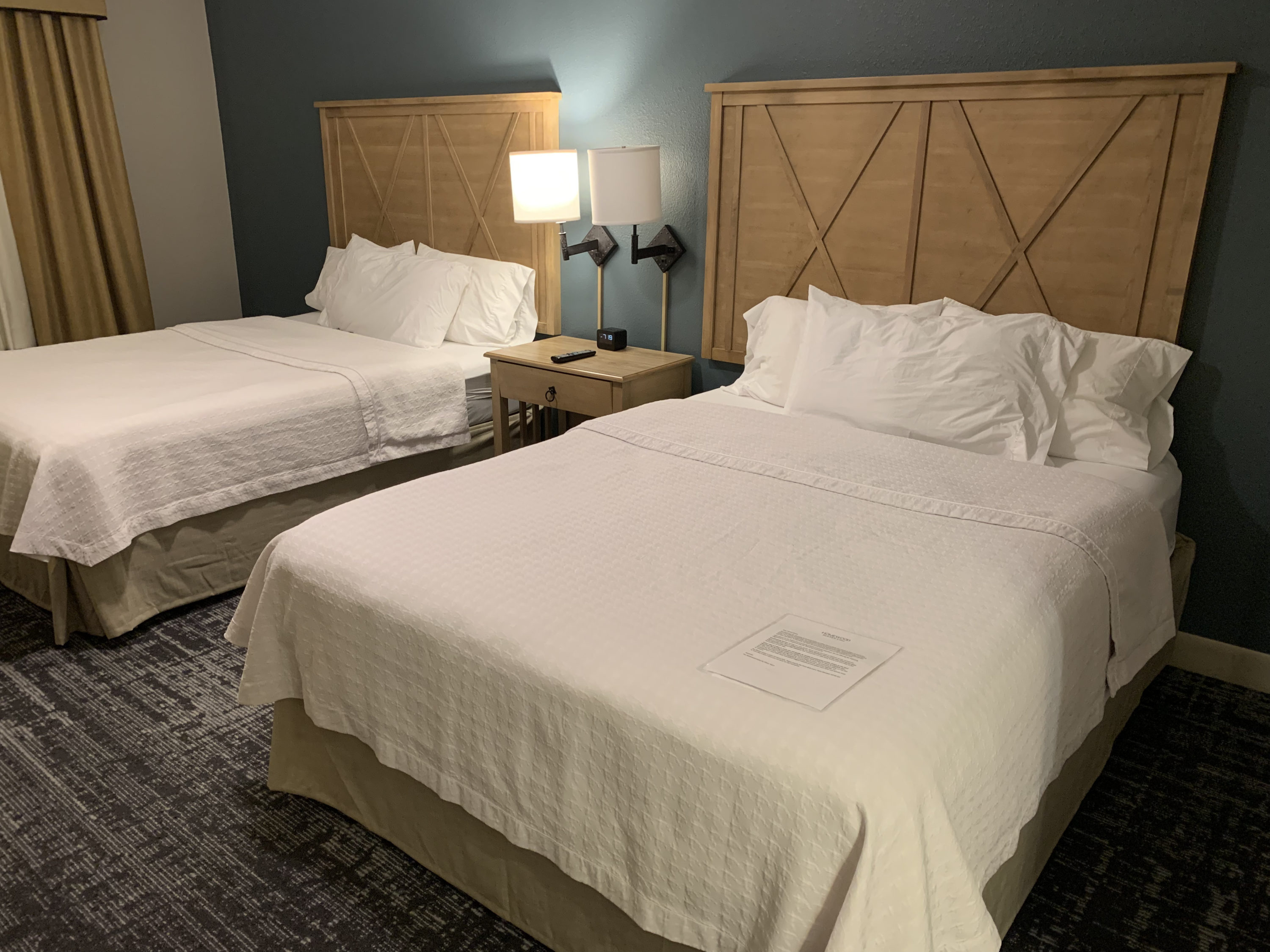 Beds in the guestroom at Homewood Suites Austin Round Rock