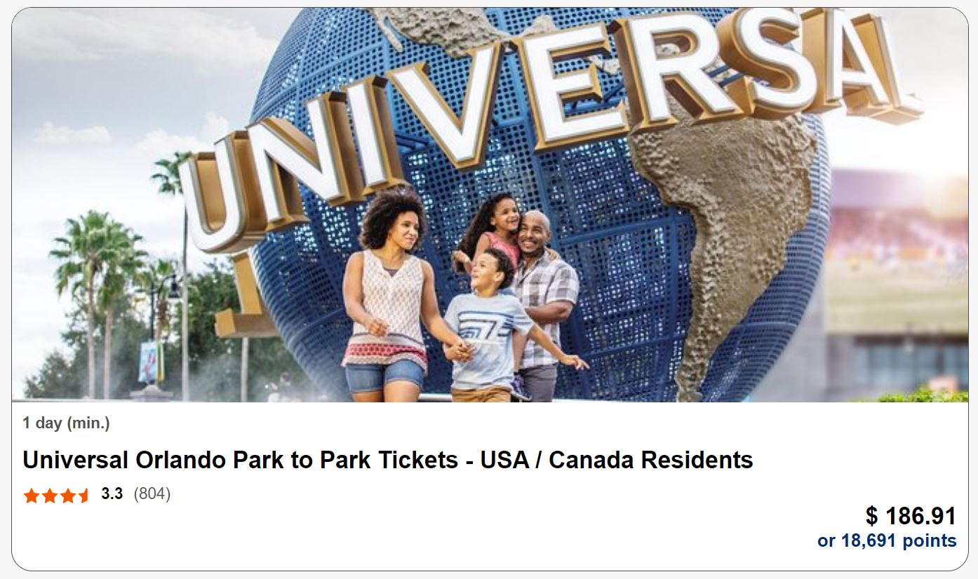 Citi Travel attracttions search results Universal Orlando