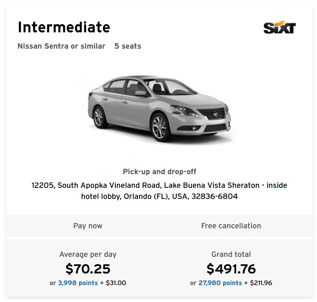 Citi Travel car search results