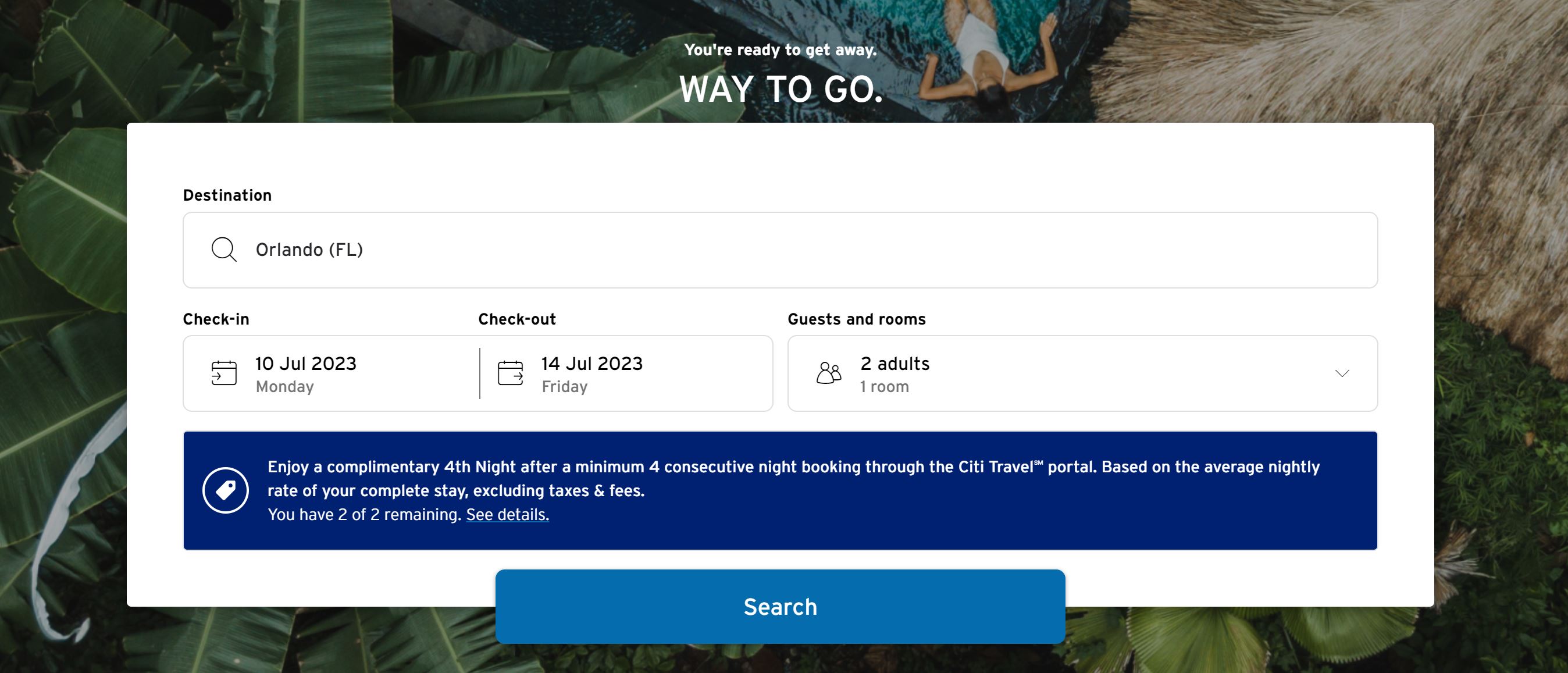 Citi Travel hotel search
