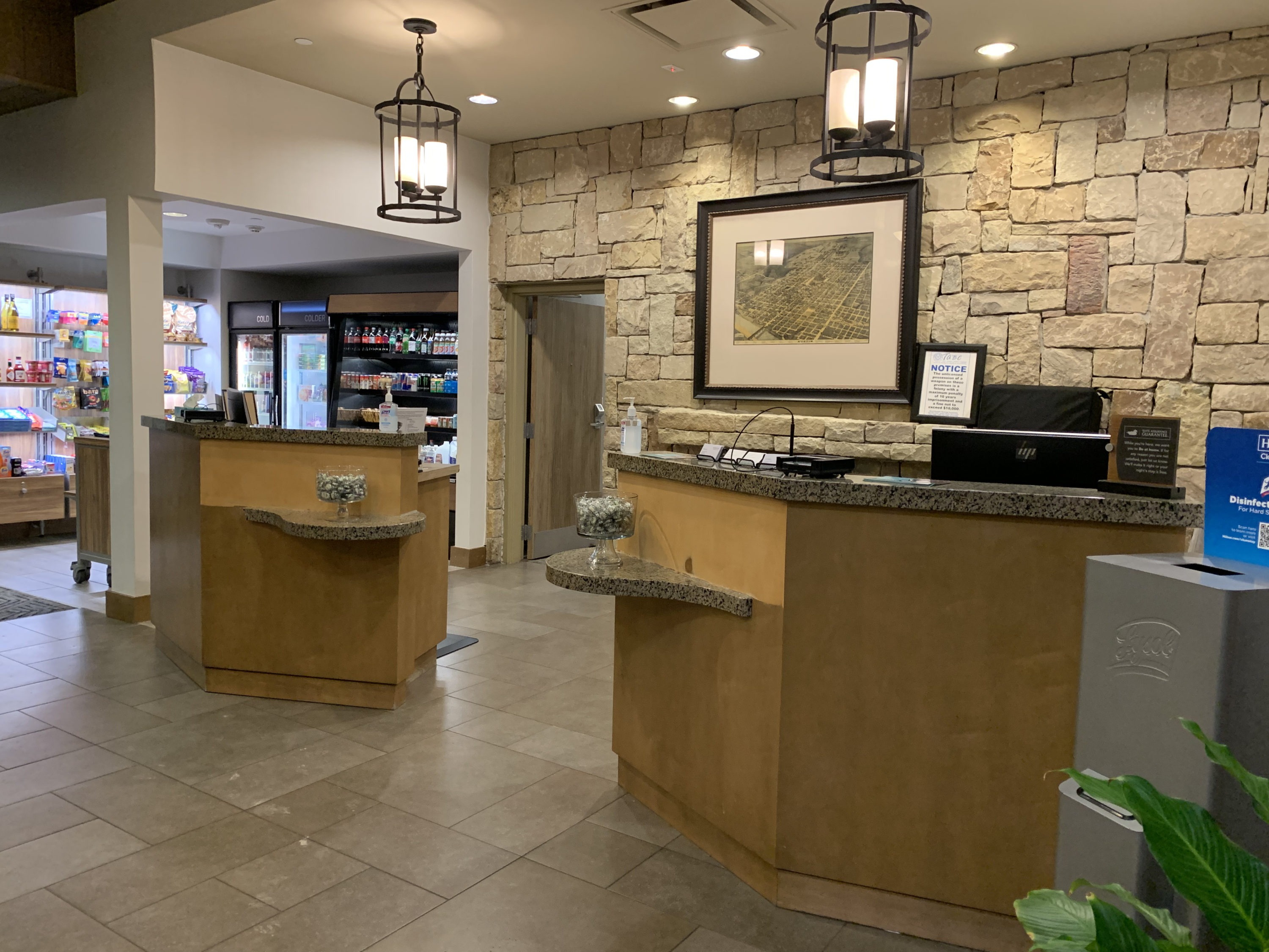 Front desk and market at Homewood Suites Austin Round Rock