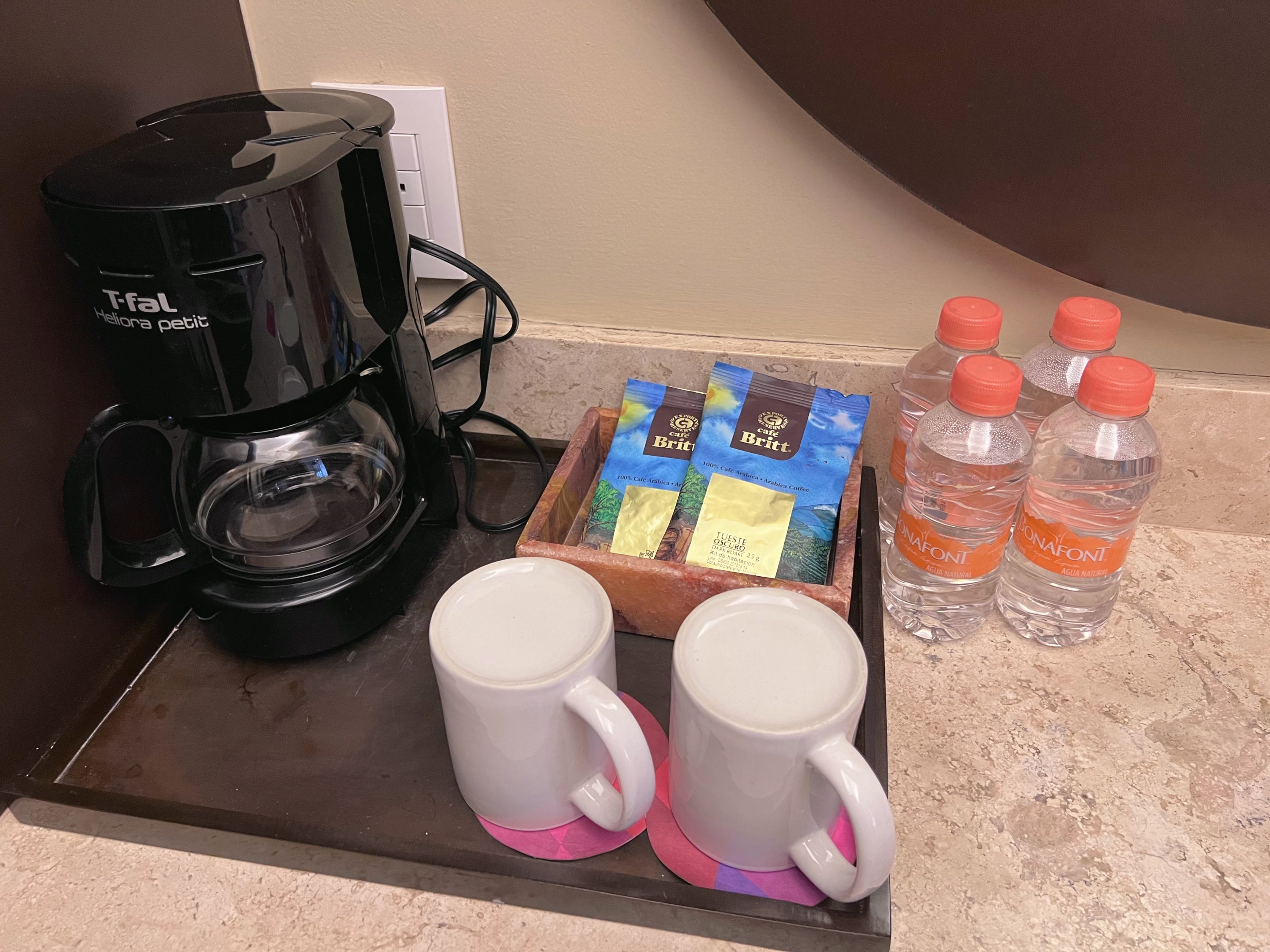 In room coffee at Hyatt Ziva Los Cabos