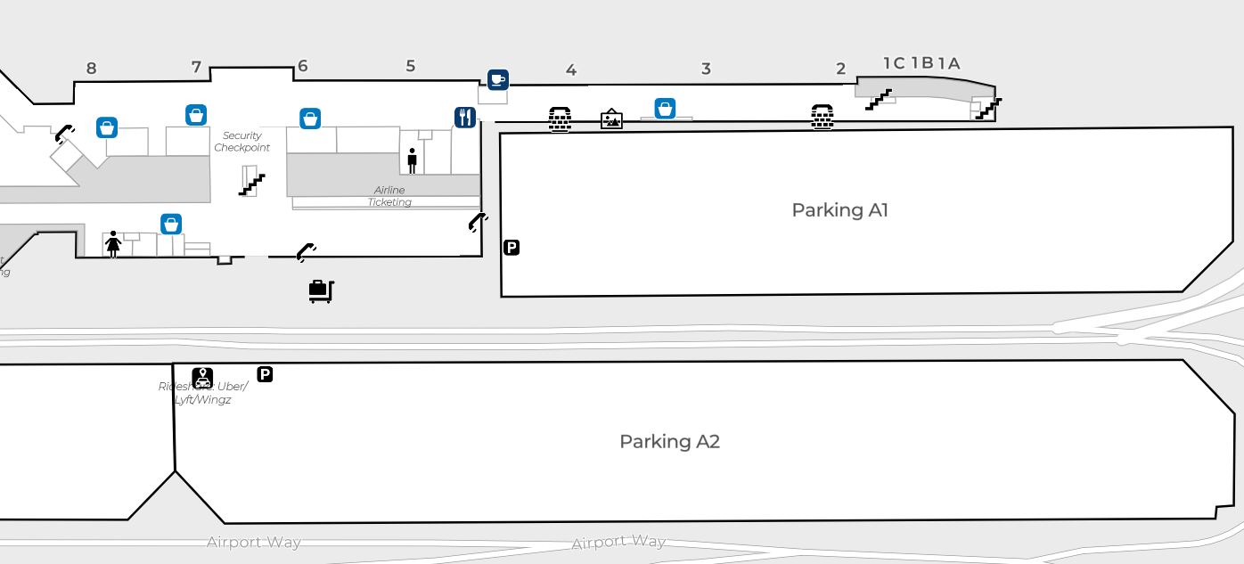 John Wayne Airport Map Terminal A Departures