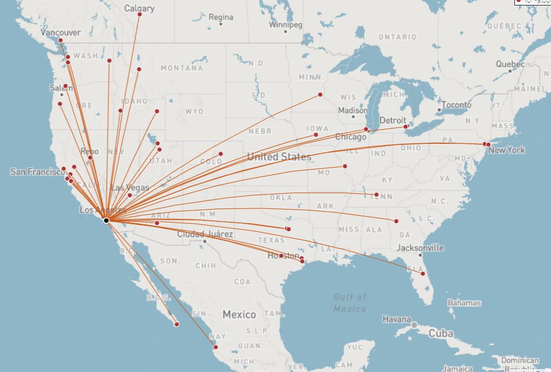 John Wayne Airport Route Map
