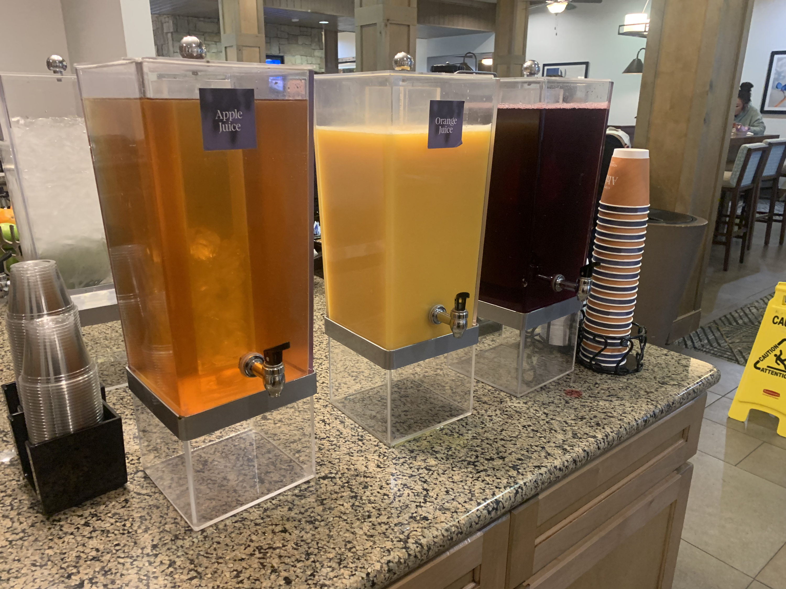 Juice for breakfast at Homewood Suites Austin Round Rock