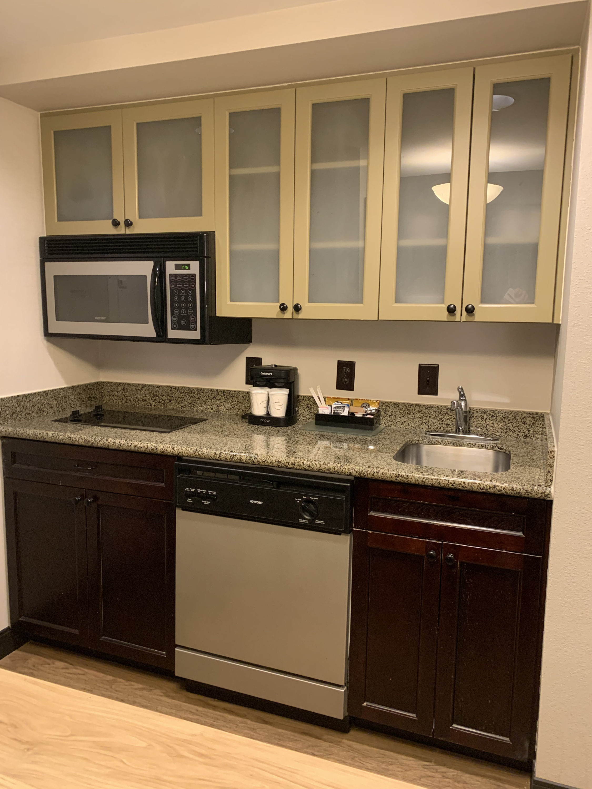 Kitchen cabinets at Homewood Suites Austin Round Rock