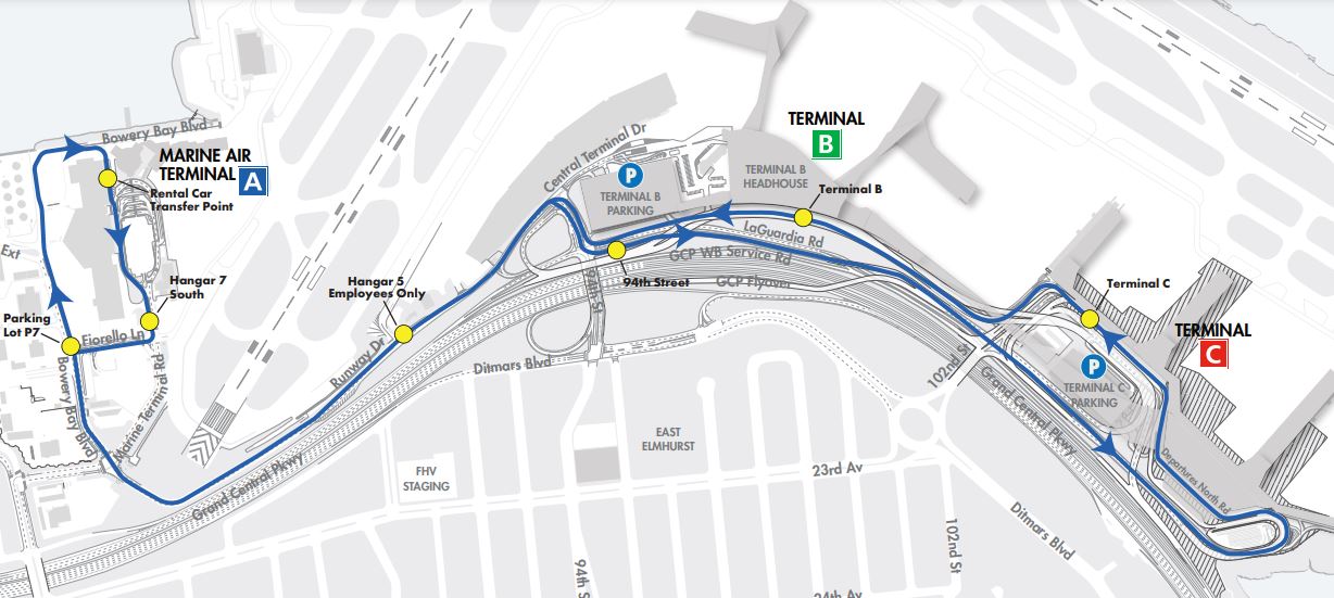 La Guardia Airport Shuttle Bus Route LaGuardia Terminal Bus Routes