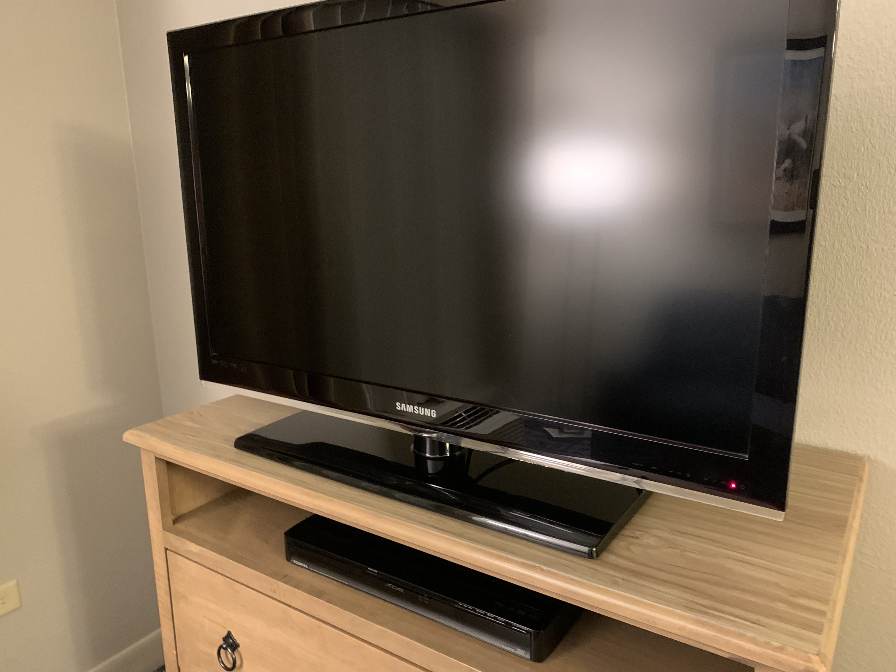 Living room TV at Homewood Suites Austin Round Rock