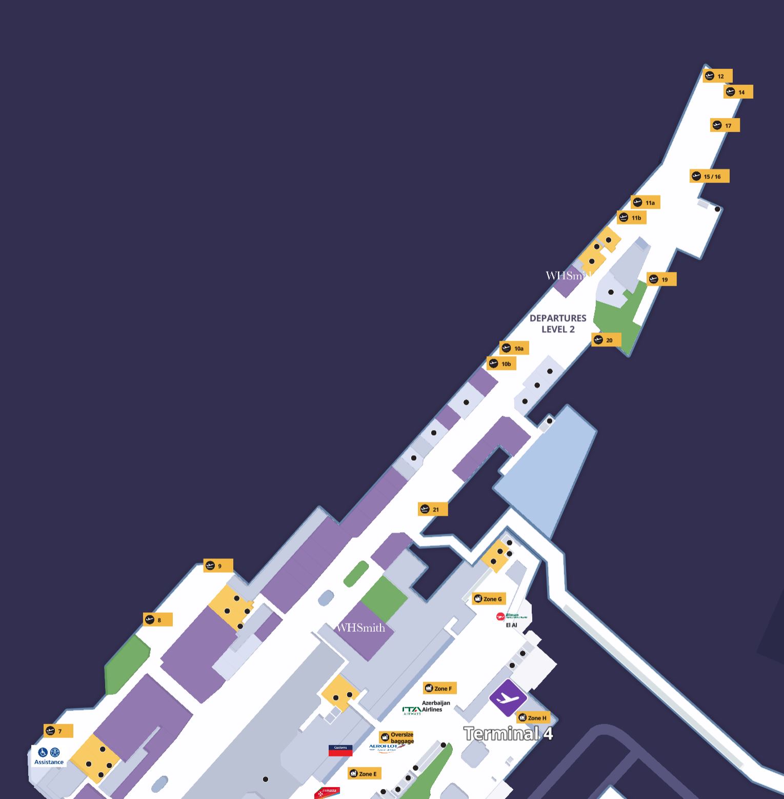 London Heathrow Airport Terminal 4 Departure Gates