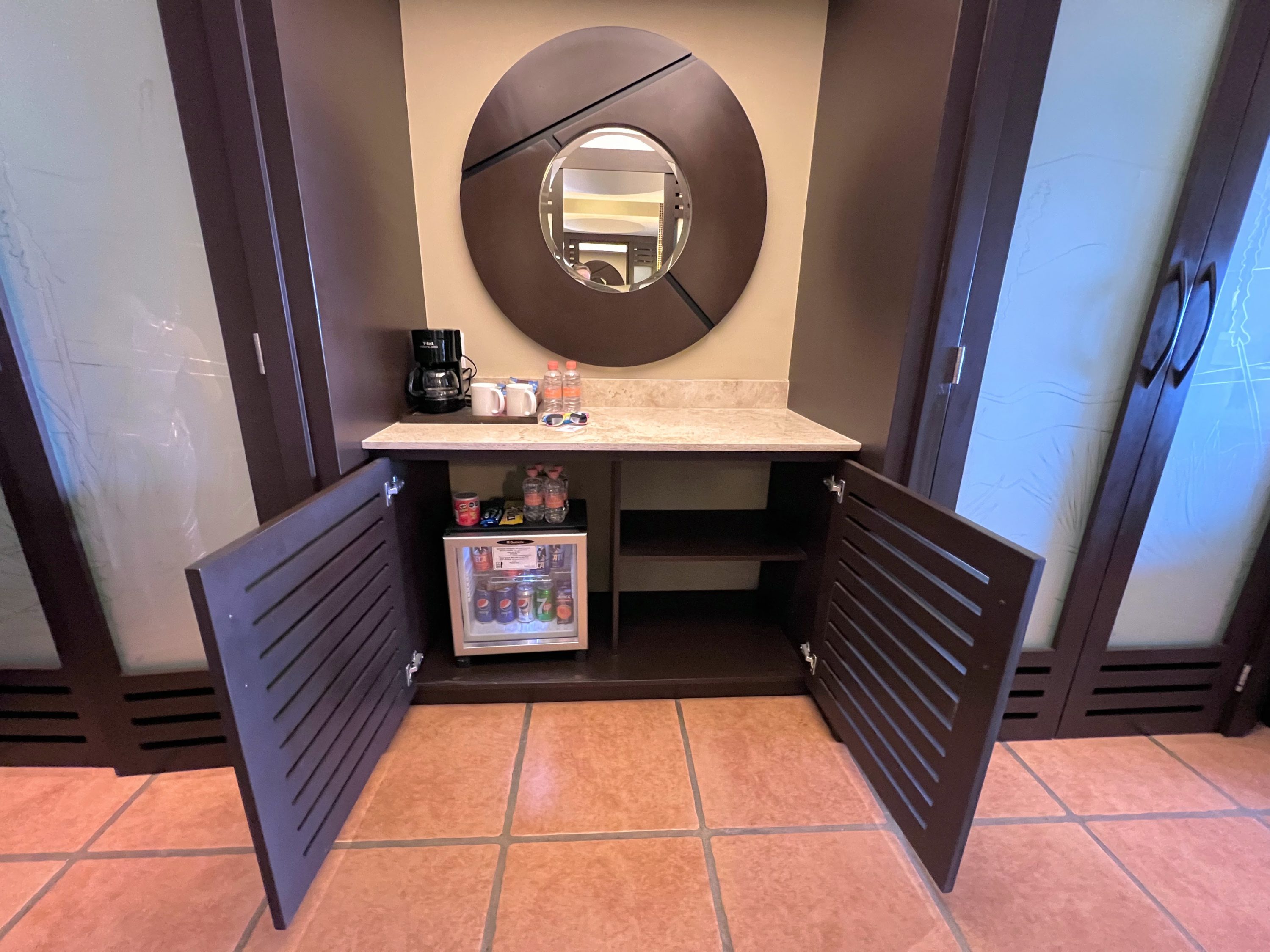 Minibar area at Hyatt Ziva Los Cabos