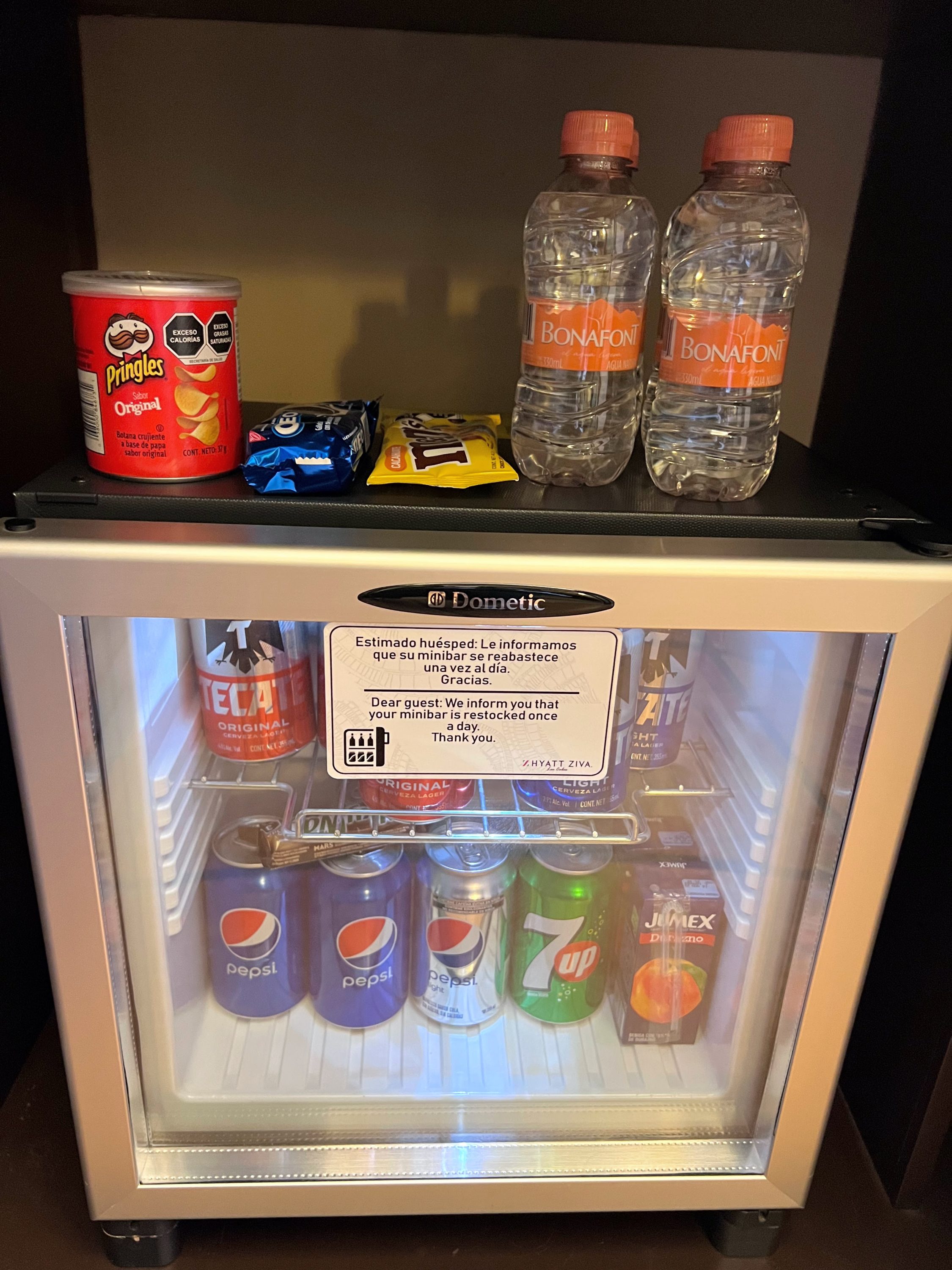 Mini fridge at Hyatt Ziva Los Cabos Mini fridge at Hyatt Ziva Los Cabos