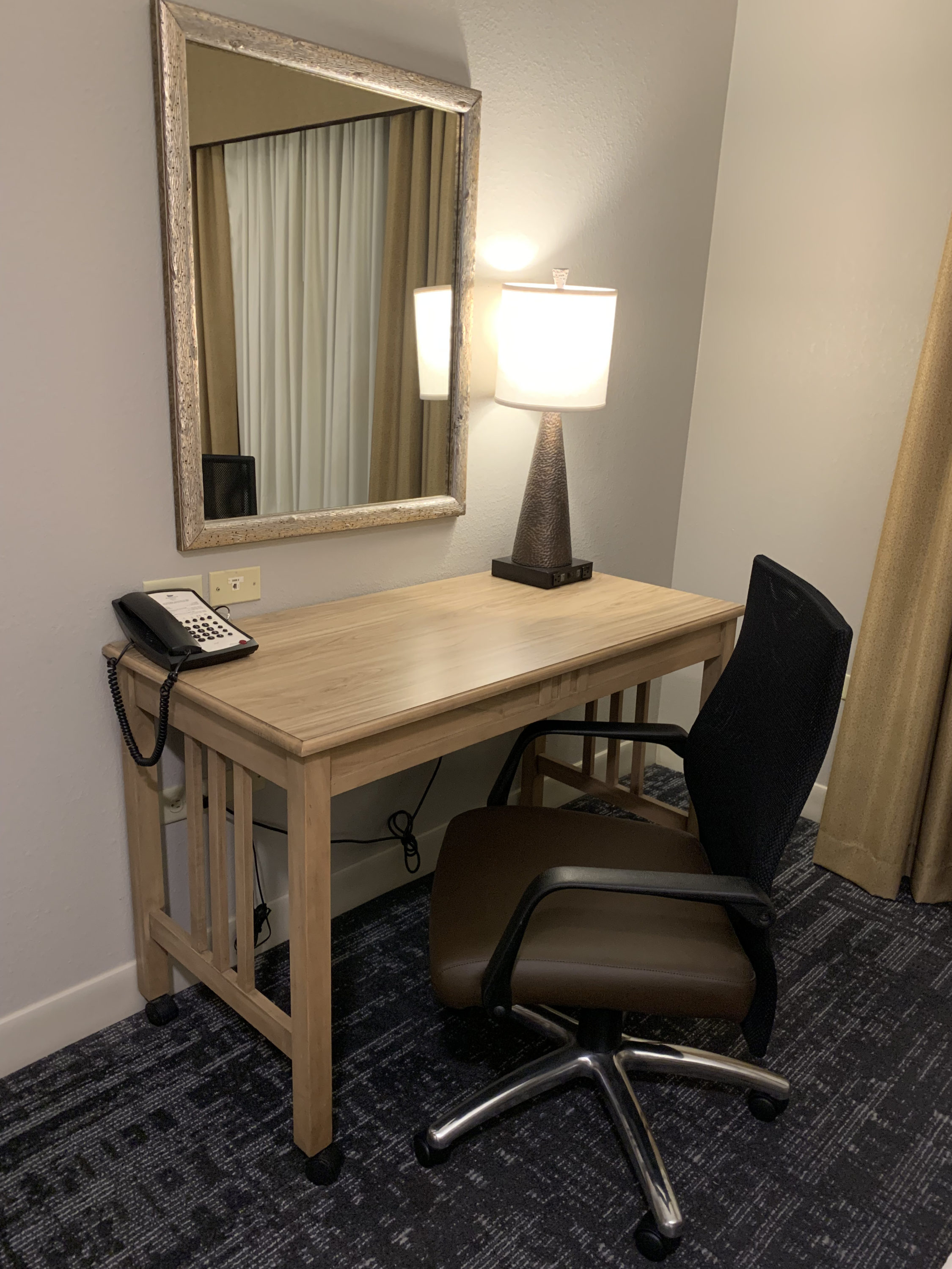 Mirror in the guestroom at Homewood Suites Austin Round Rock