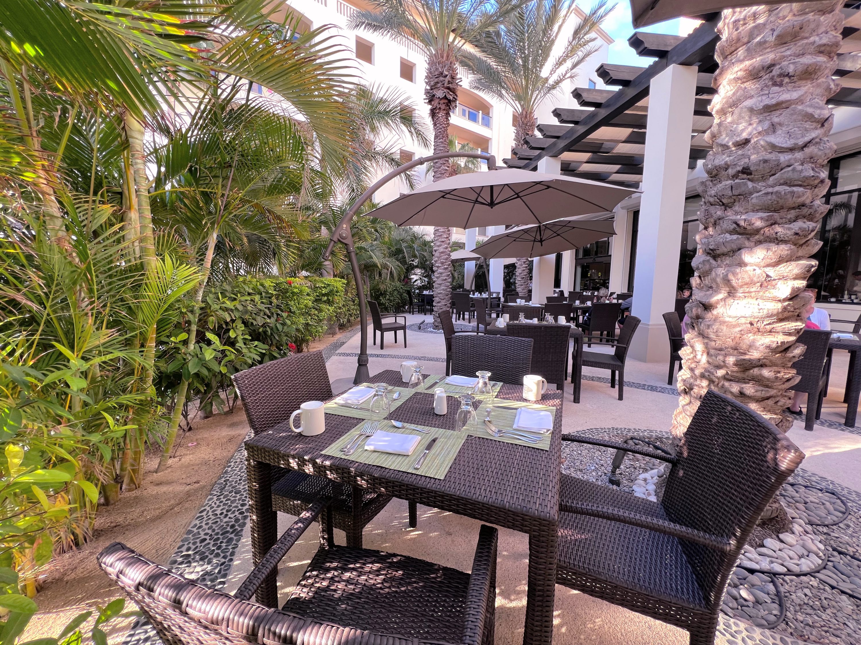 Outside patio at La Plaza Buffet Hyatt Ziva Los Cabos