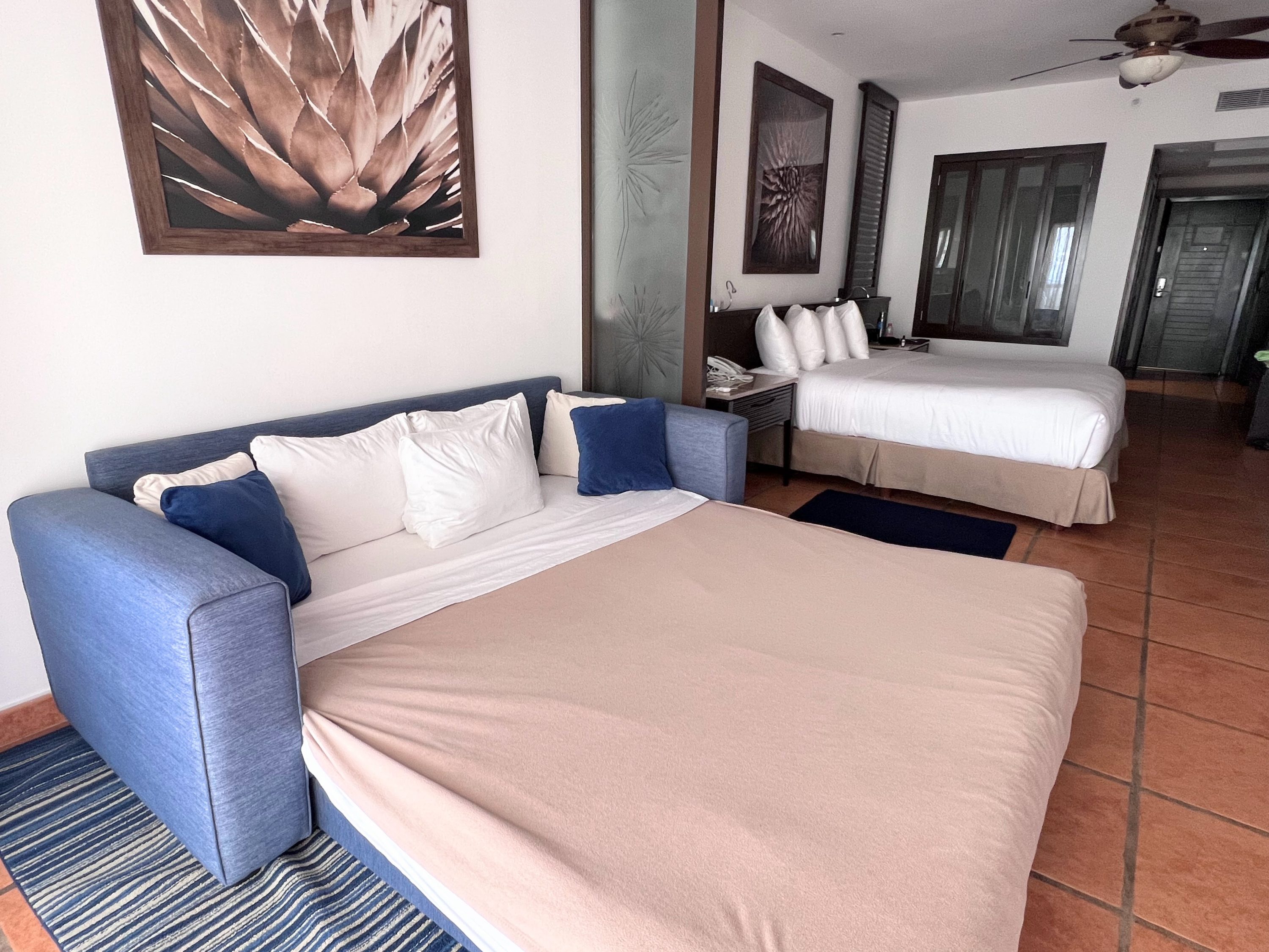 Pull out couch in Master King Room at Hyatt Ziva Los Cabos