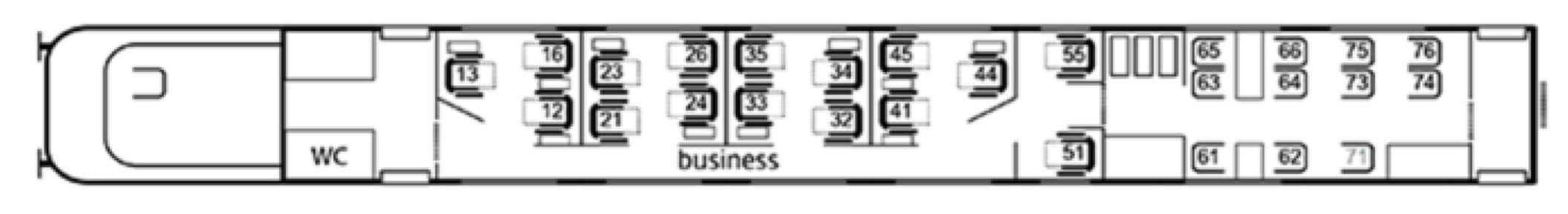 Railjet Express Business Class Car Layout