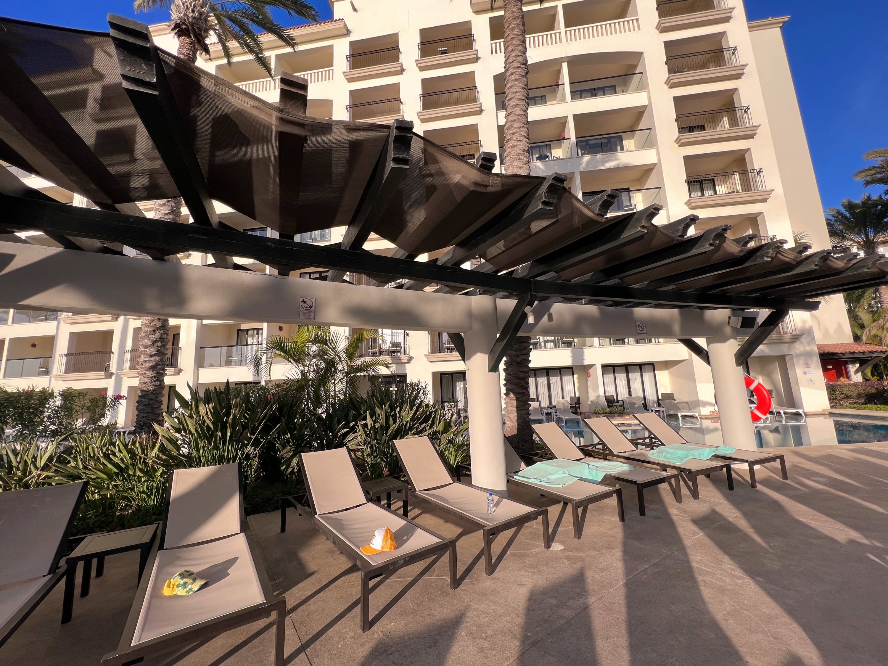 Reserving pool chairs at Hyatt Ziva Los Cabos