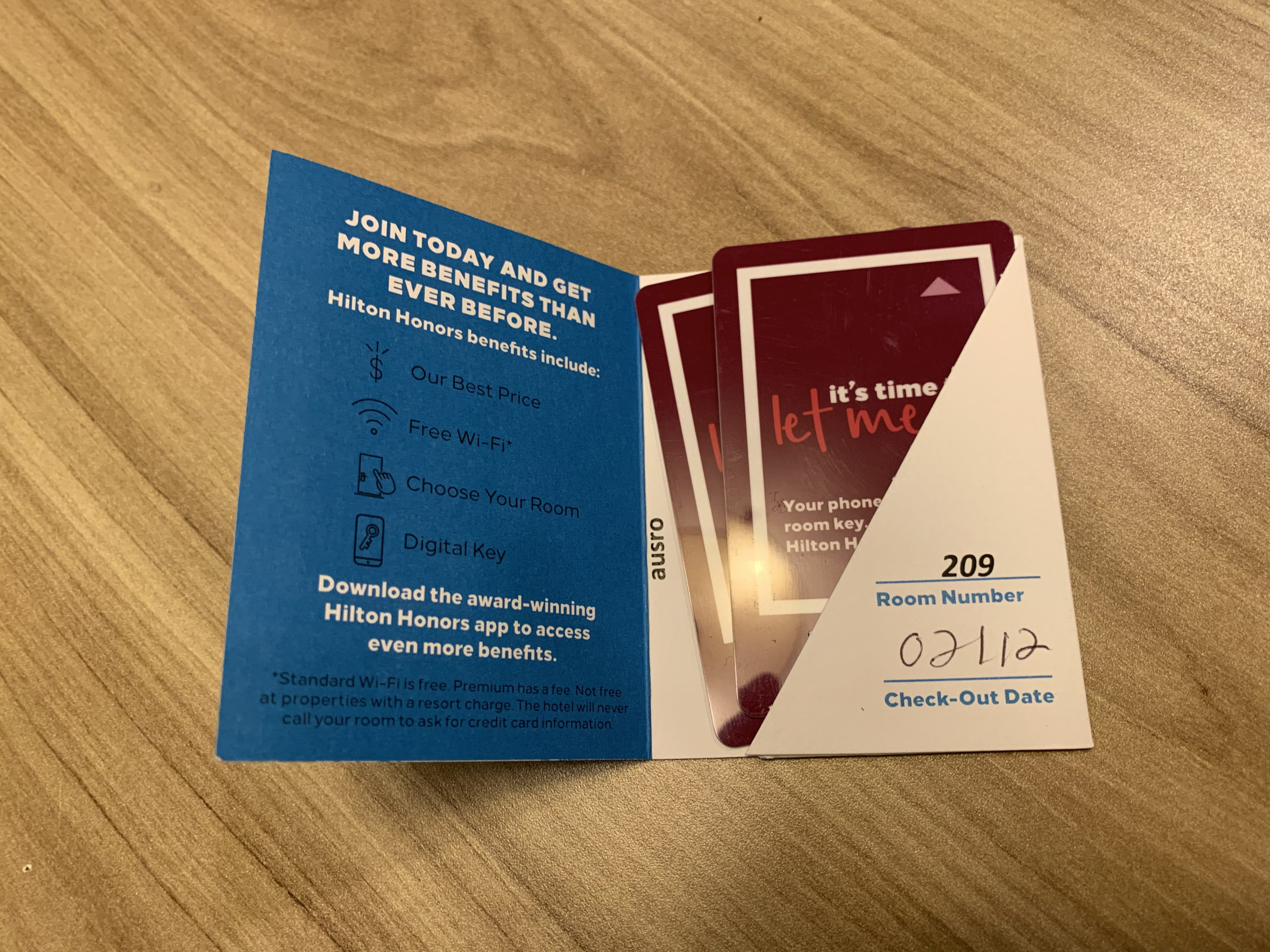 Room keys at Homewood Suites Austin Round Rock