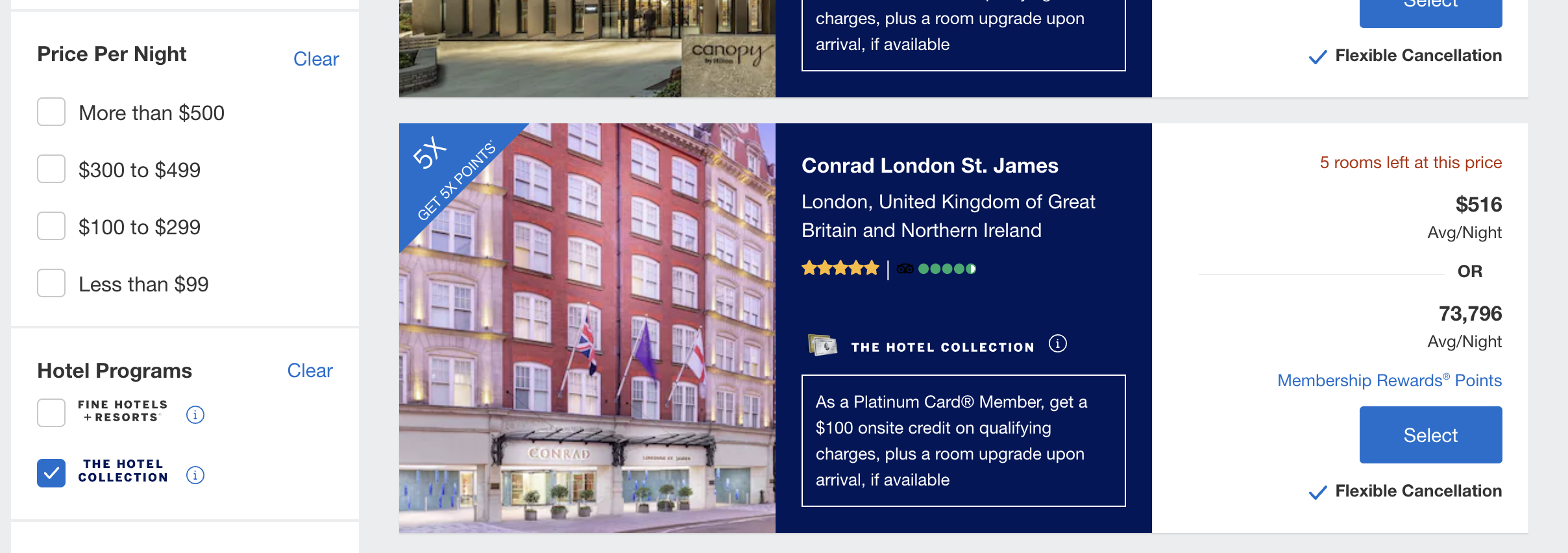 Hotel Collection booking